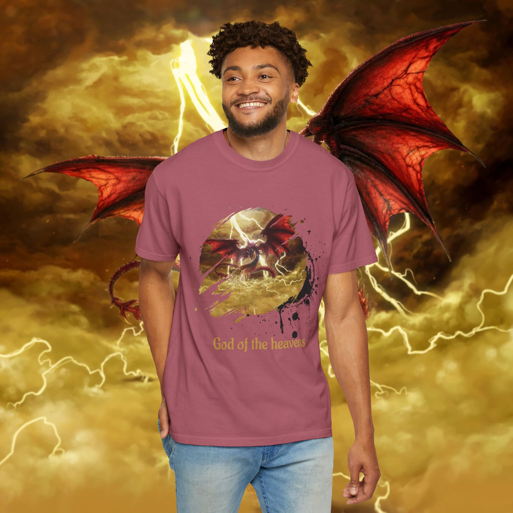 God of the Heavens T-Shirt — Mythic Storm Graphic Tee - slifer the sky dragon