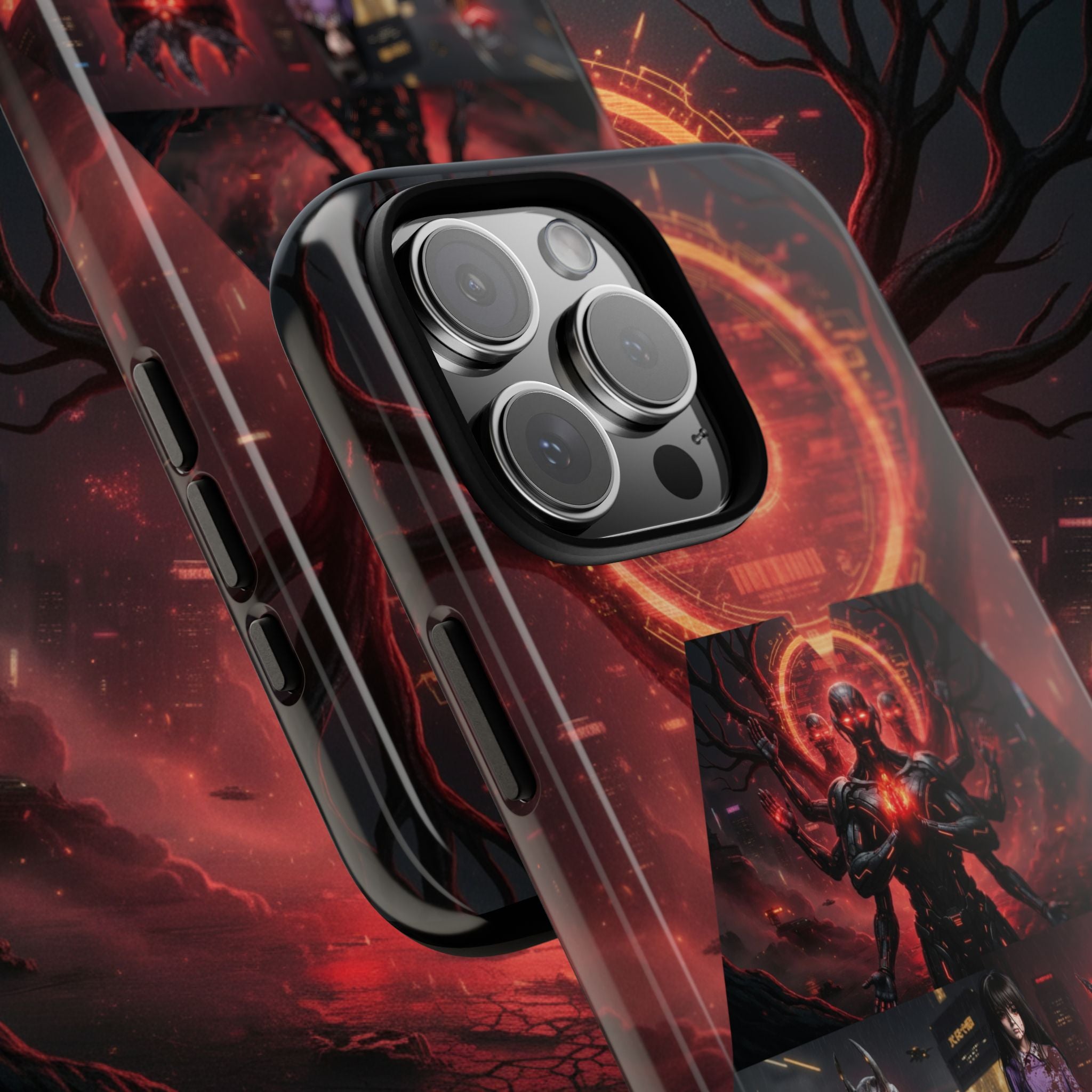 Demonic Guardians Phone Case — Red Occult Sigil Urban Fantasy iPhone Cover