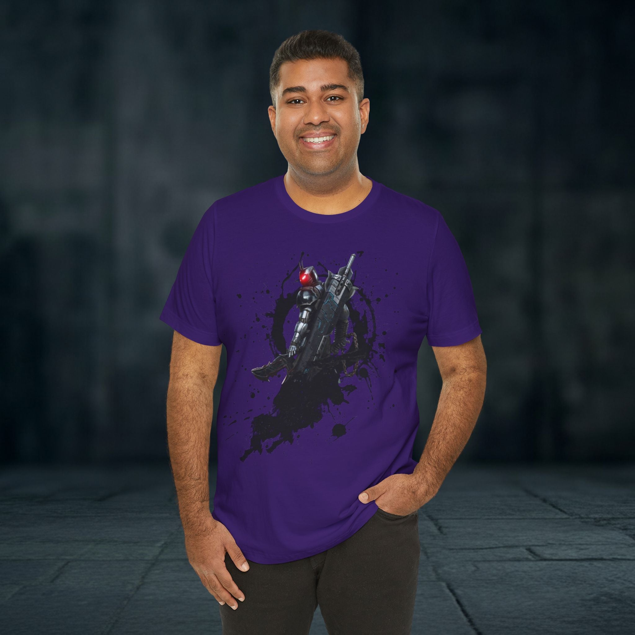 Splatter Noir Rifle Tee — Graphic Military Weapon Shirt