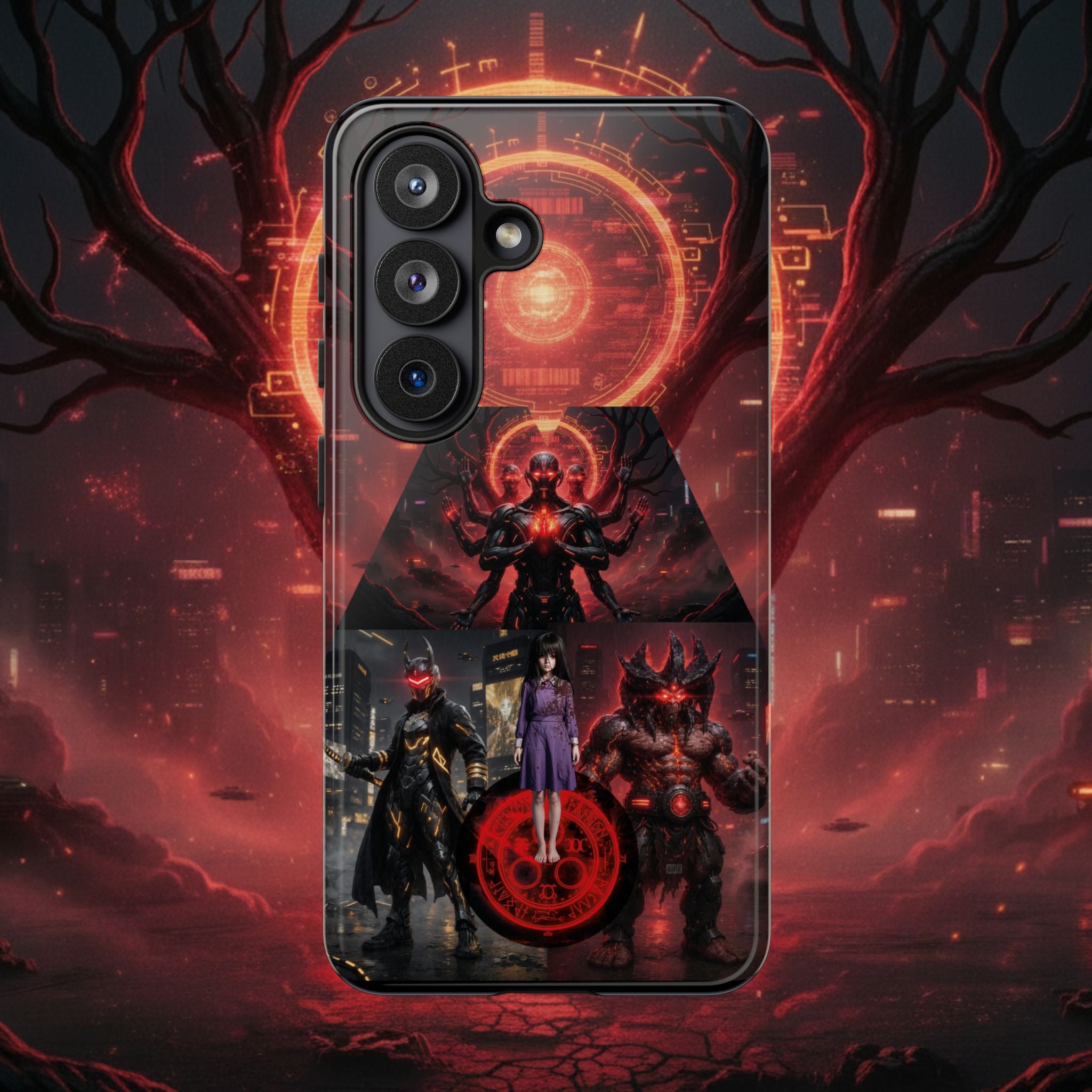 Demonic Guardians Phone Case — Red Occult Sigil Urban Fantasy iPhone Cover