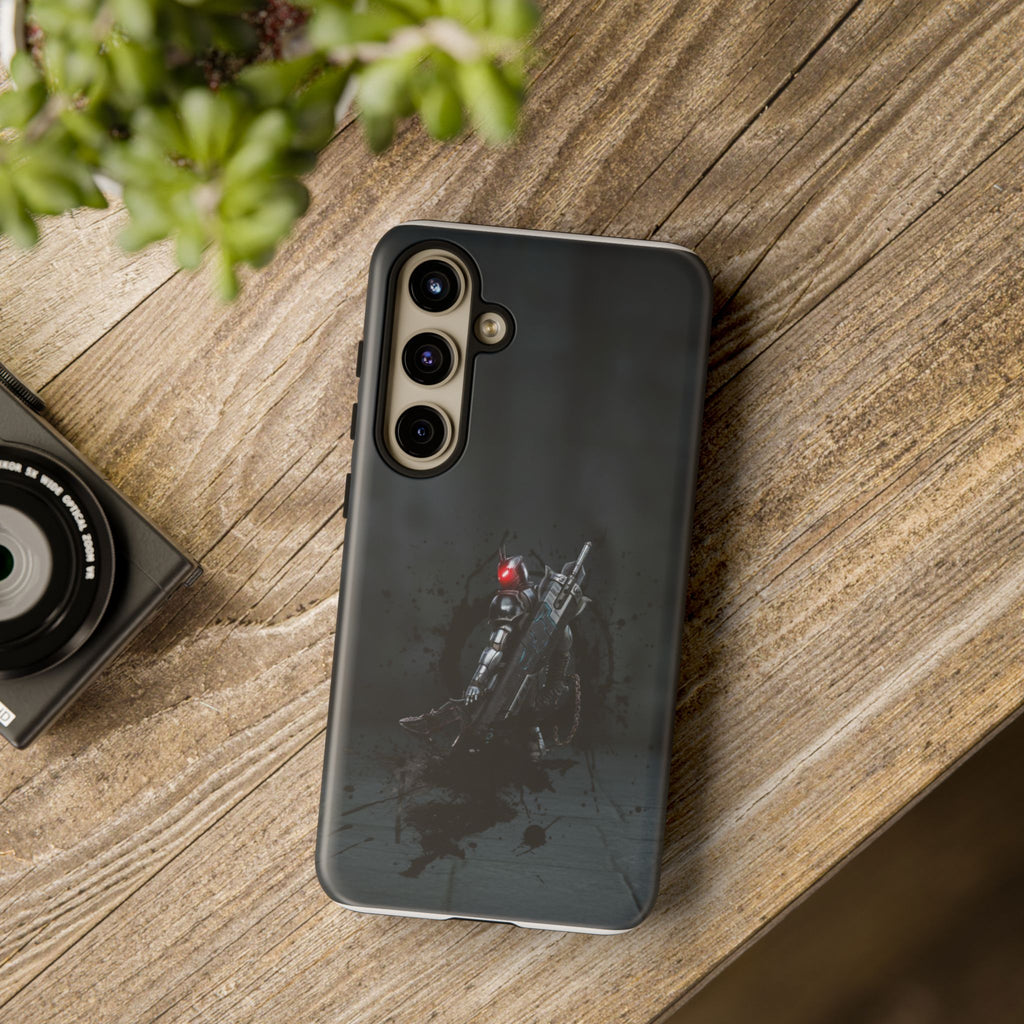 Tough Cases: Dark Cyber Soldier Phone Case — Rugged Sci‑Fi Armor Design