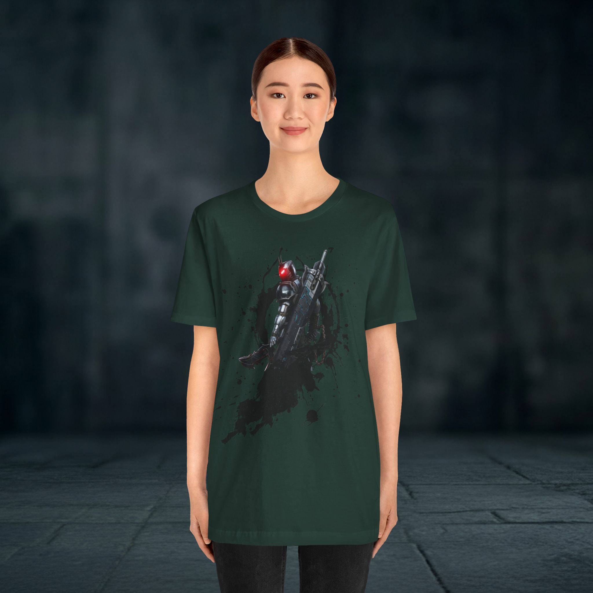 Splatter Noir Rifle Tee — Graphic Military Weapon Shirt