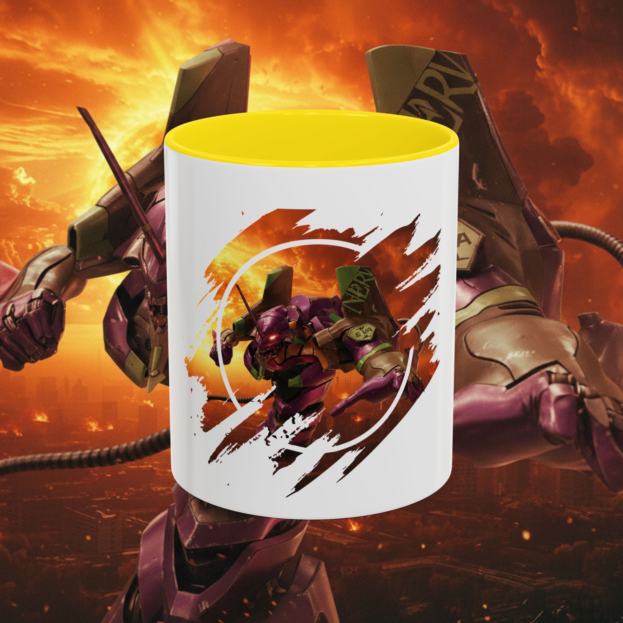 Evangelion Unit-01 Mecha Coffee Mug — Anime Pilot Accent Mug (11/15oz) - EVA 1 - Neon Genesis Evangelion