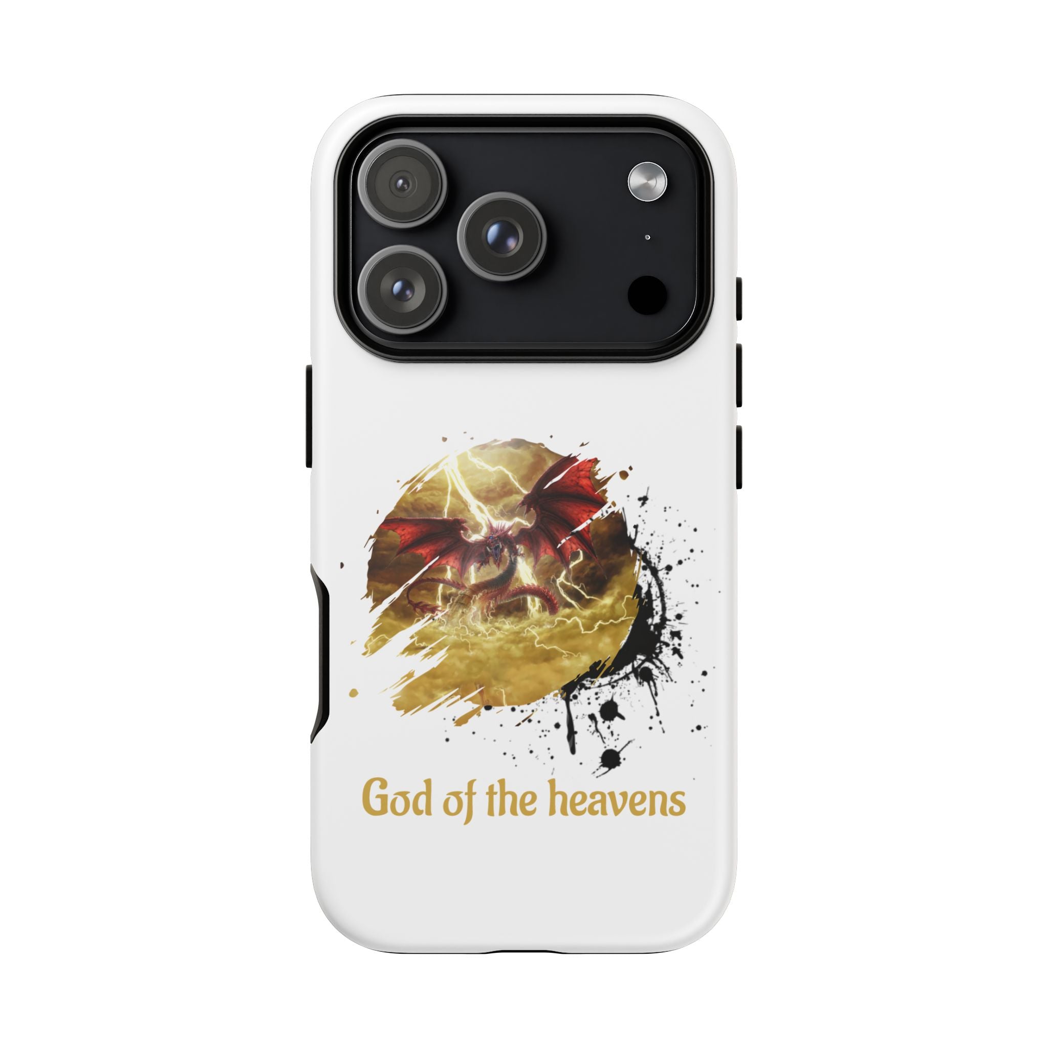 Gold Dragon Phone Case — Tough Protective Phone Case with Lightning Brush Art - slifer the sky dragon
