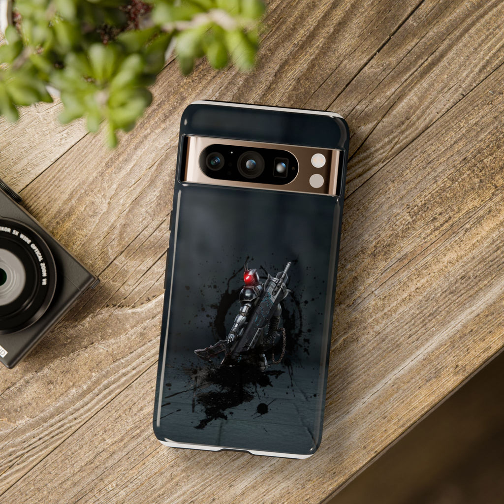 Tough Cases: Dark Cyber Soldier Phone Case — Rugged Sci‑Fi Armor Design