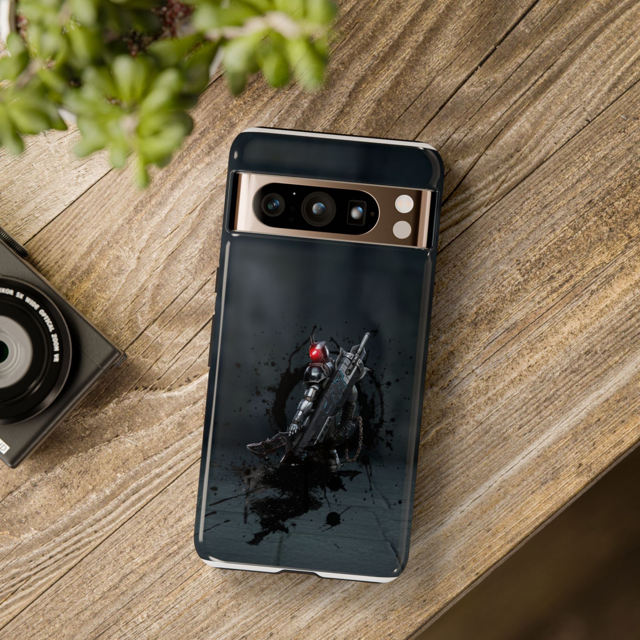 Tough Cases: Dark Cyber Soldier Phone Case — Rugged Sci‑Fi Armor Design