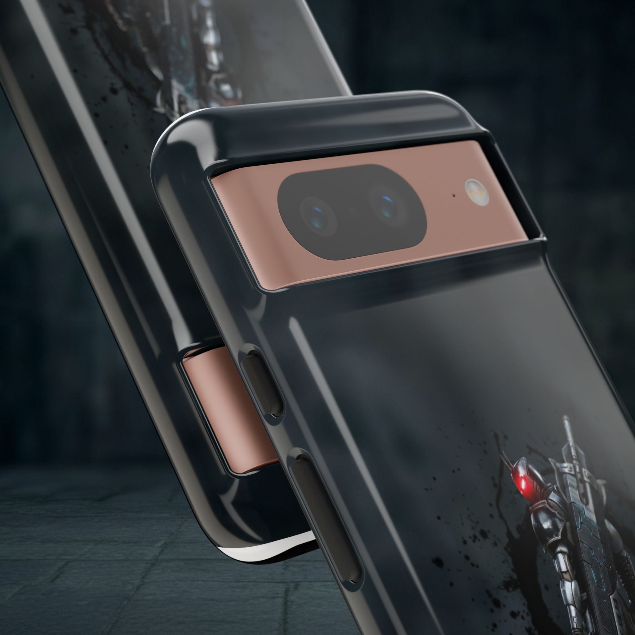 Tough Cases: Dark Cyber Soldier Phone Case — Rugged Sci‑Fi Armor Design