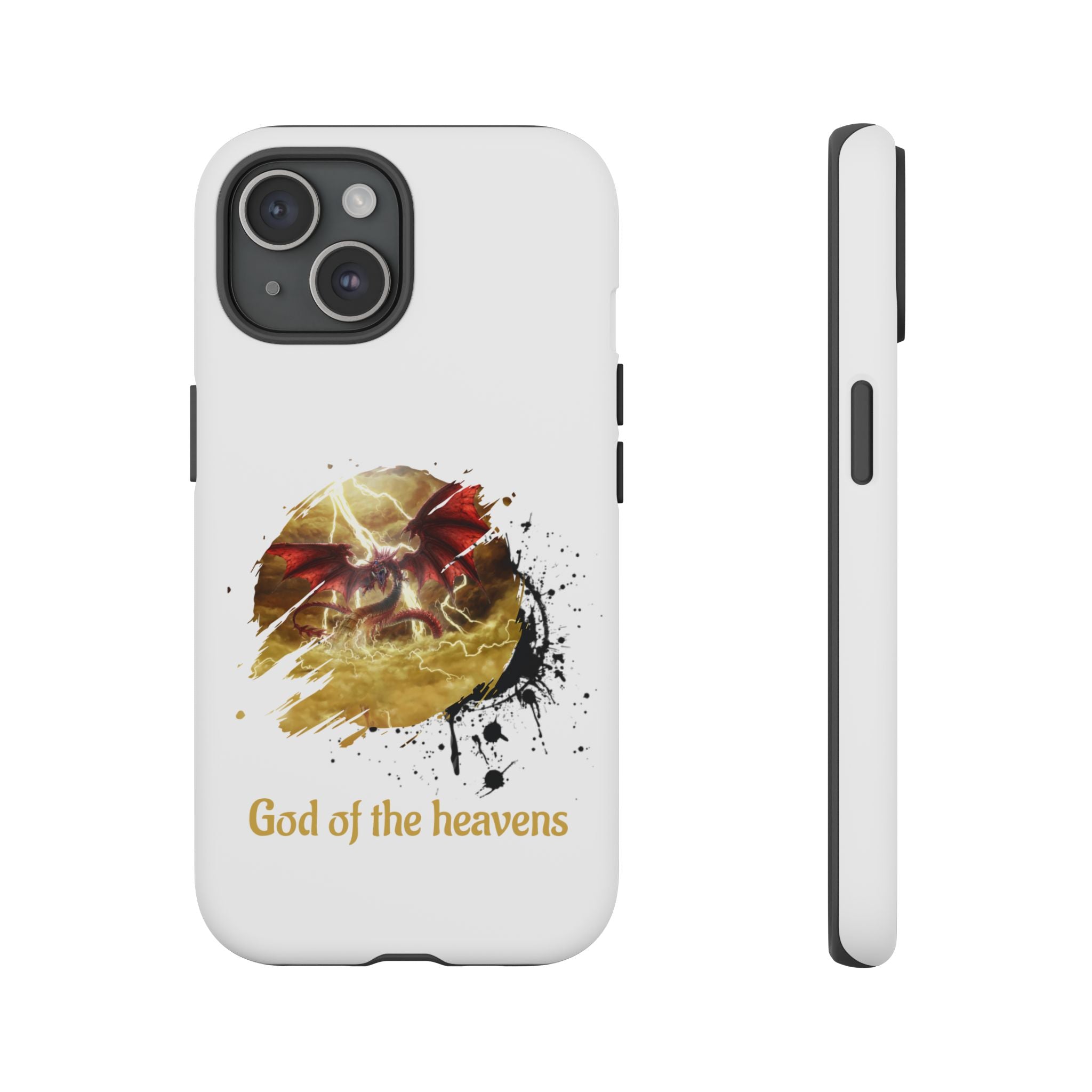 Gold Dragon Phone Case — Tough Protective Phone Case with Lightning Brush Art - slifer the sky dragon