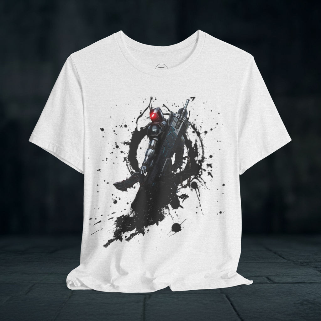 Splatter Noir Rifle Tee — Graphic Military Weapon Shirt