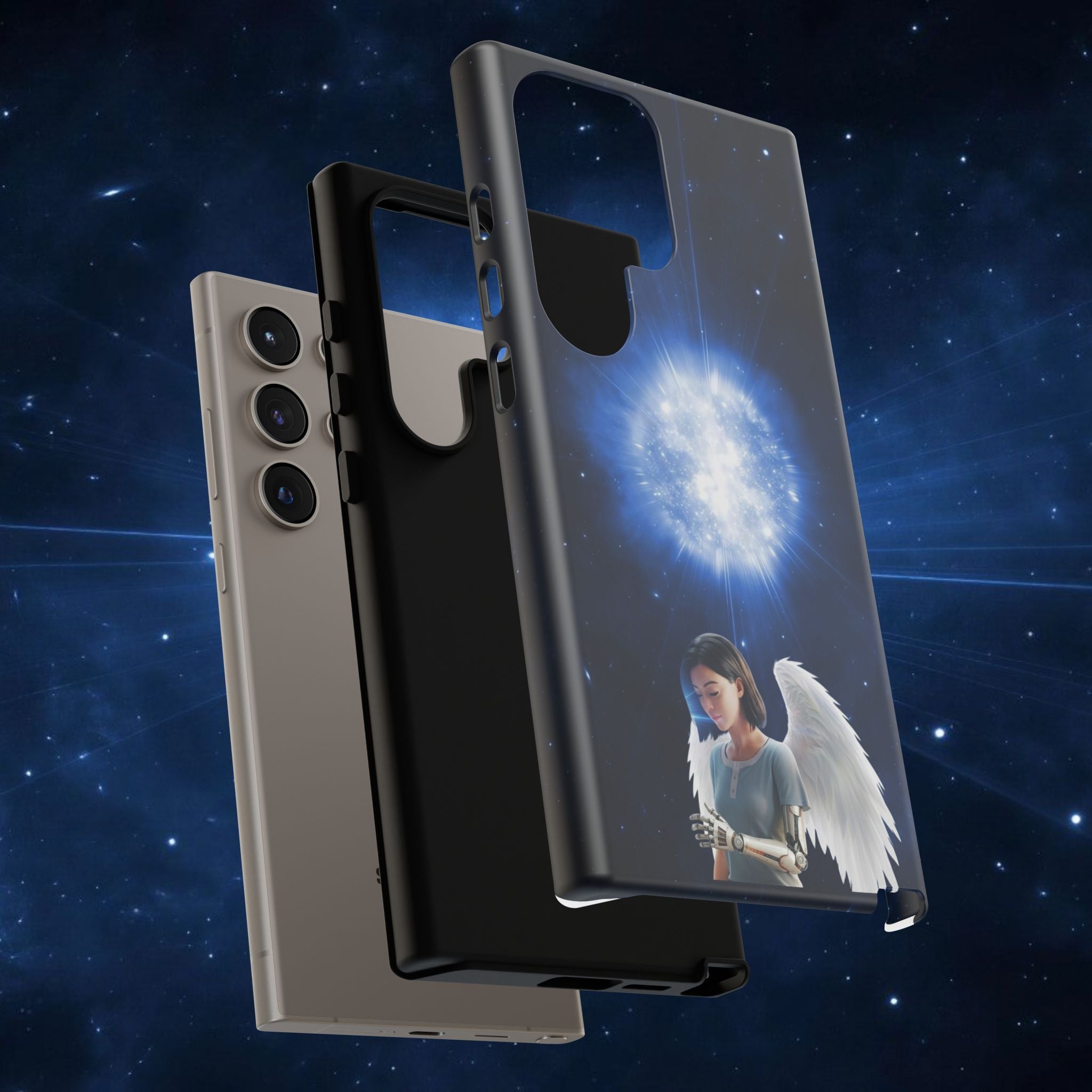 Angel Wings Galaxy Phone Case — Cosmic Light Protective Case ALITA BATTLE ANGEL