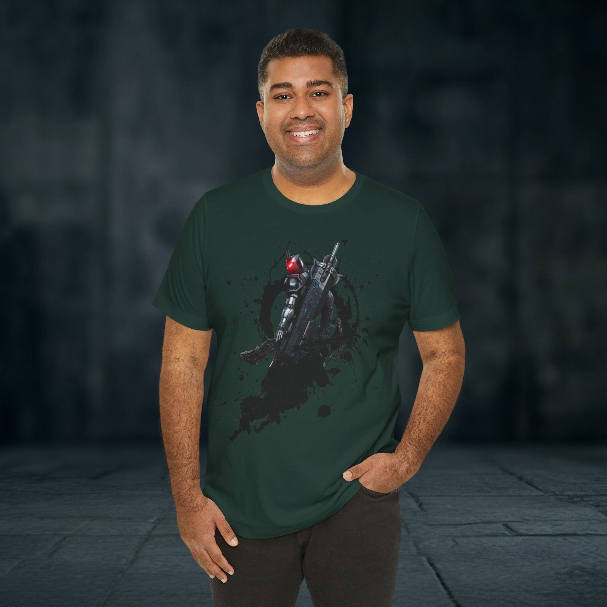 Splatter Noir Rifle Tee — Graphic Military Weapon Shirt