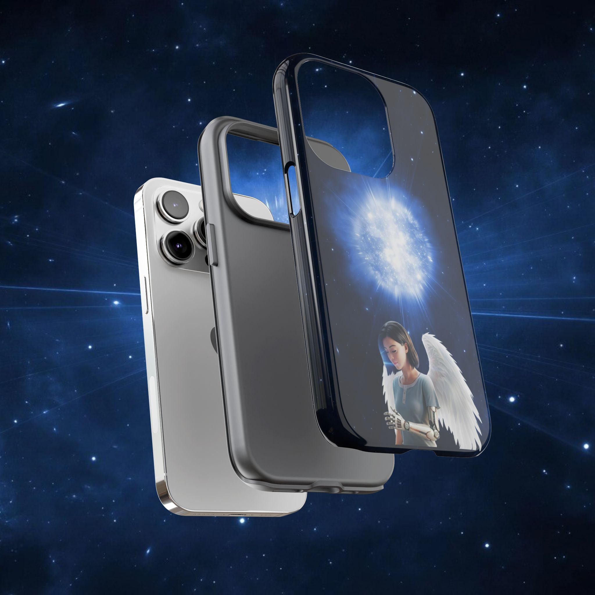 Angel Wings Galaxy Phone Case — Cosmic Light Protective Case ALITA BATTLE ANGEL