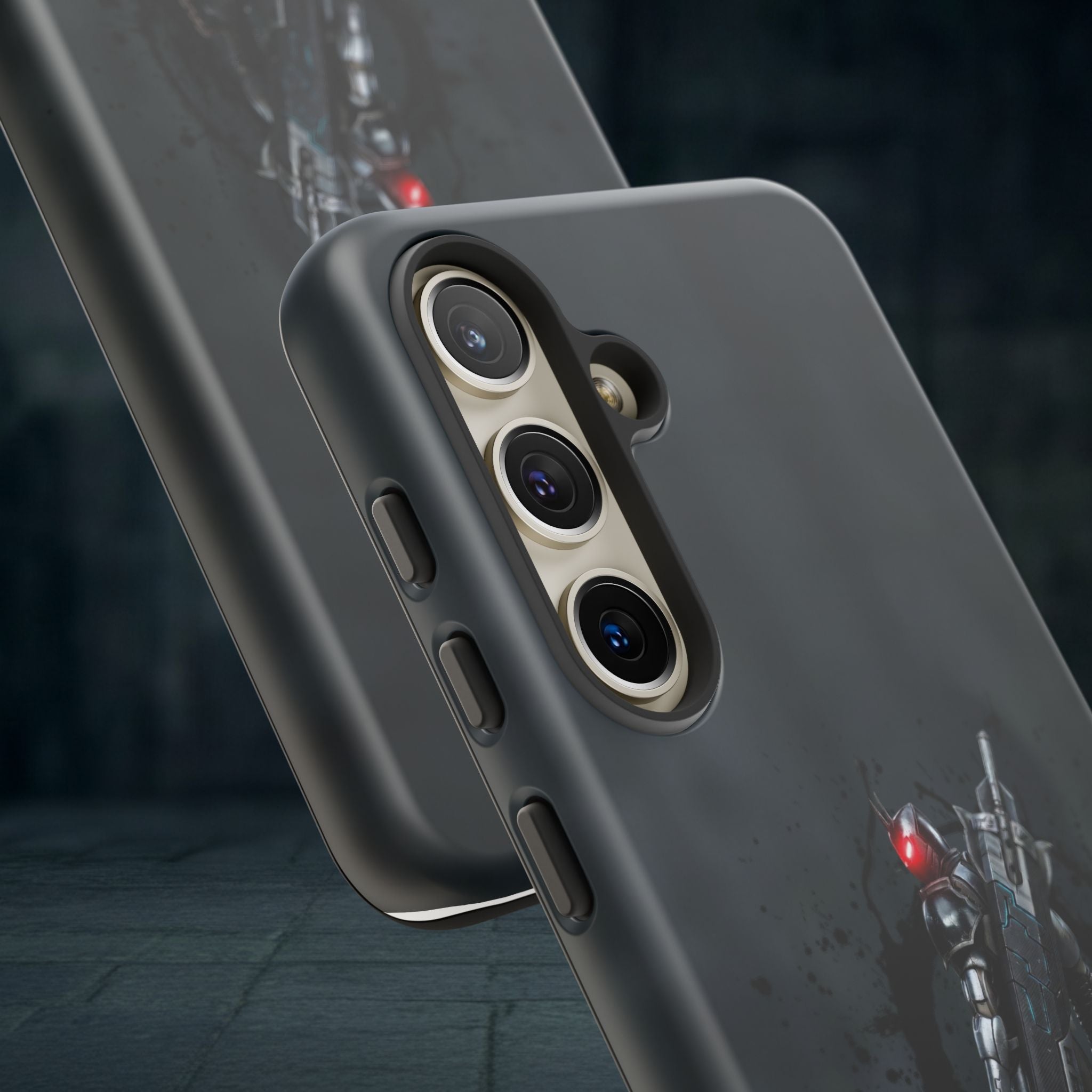 Tough Cases: Dark Cyber Soldier Phone Case — Rugged Sci‑Fi Armor Design