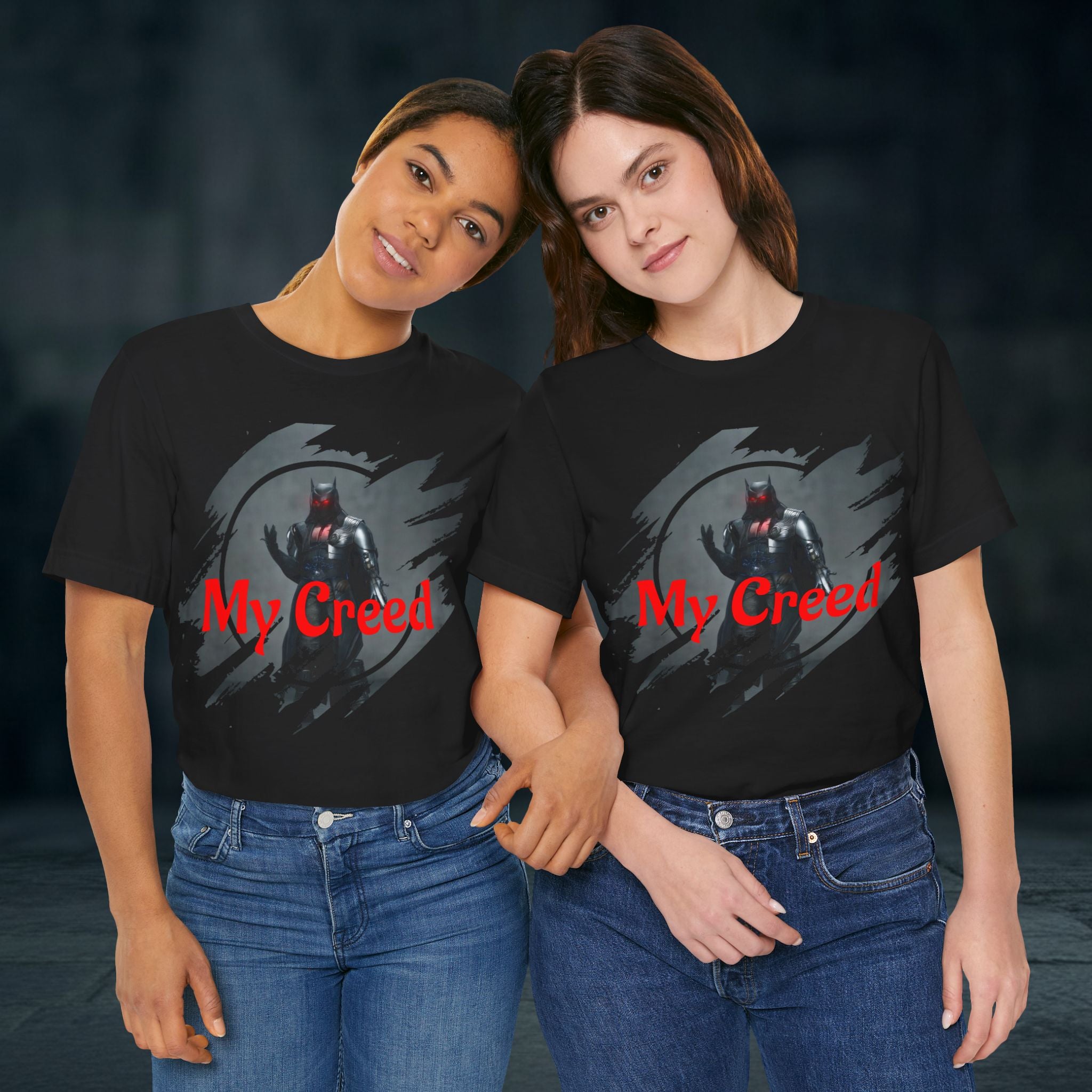 My Creed Graphic Tee — Dark Knight Sci‑Fi Illustration T‑Shirt
