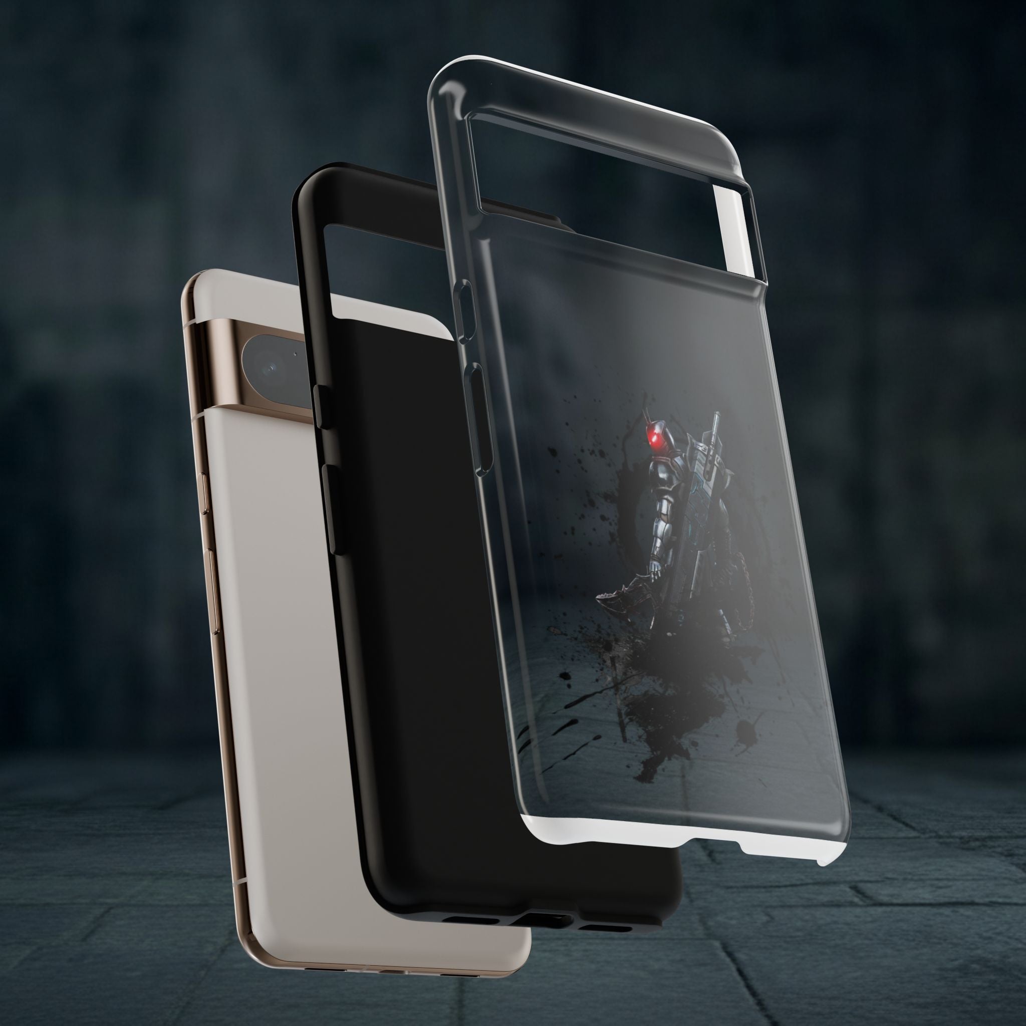 Tough Cases: Dark Cyber Soldier Phone Case — Rugged Sci‑Fi Armor Design