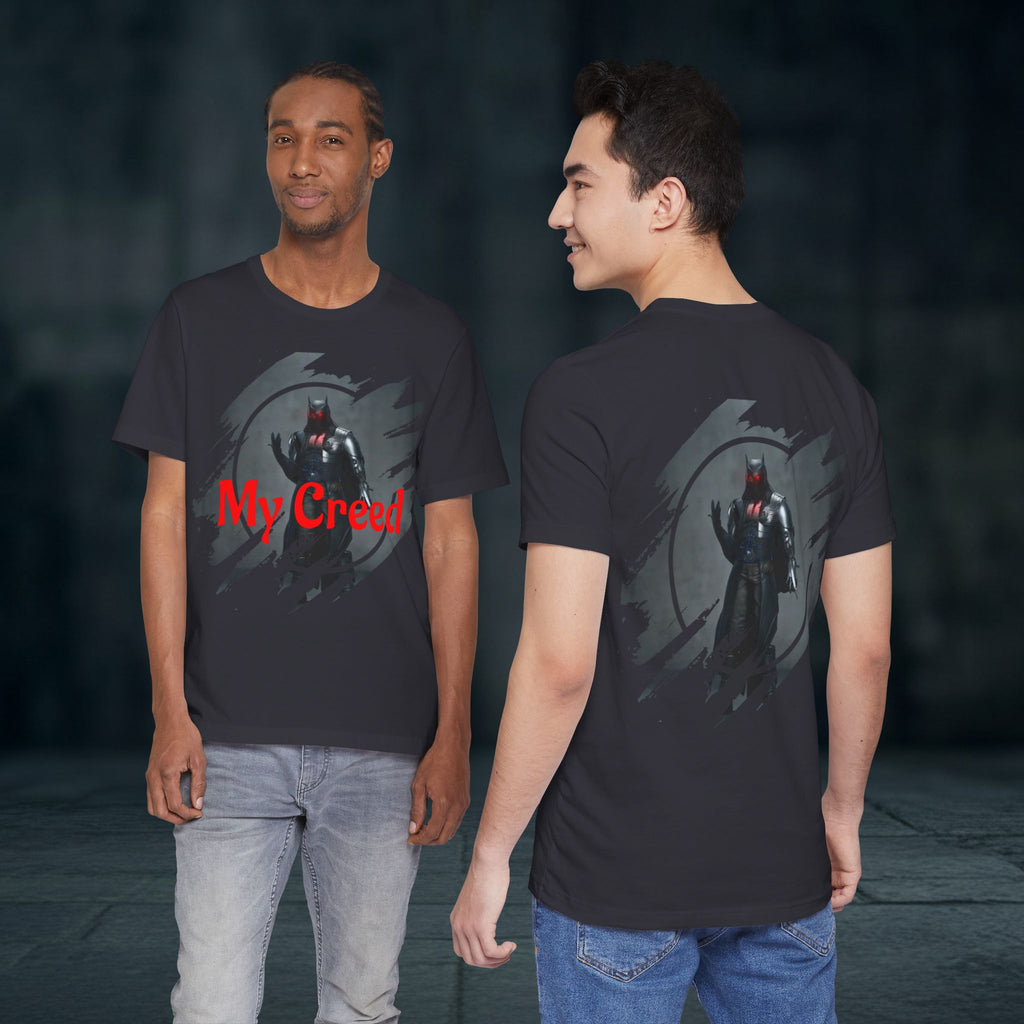 My Creed Graphic Tee — Dark Knight Sci‑Fi Illustration T‑Shirt