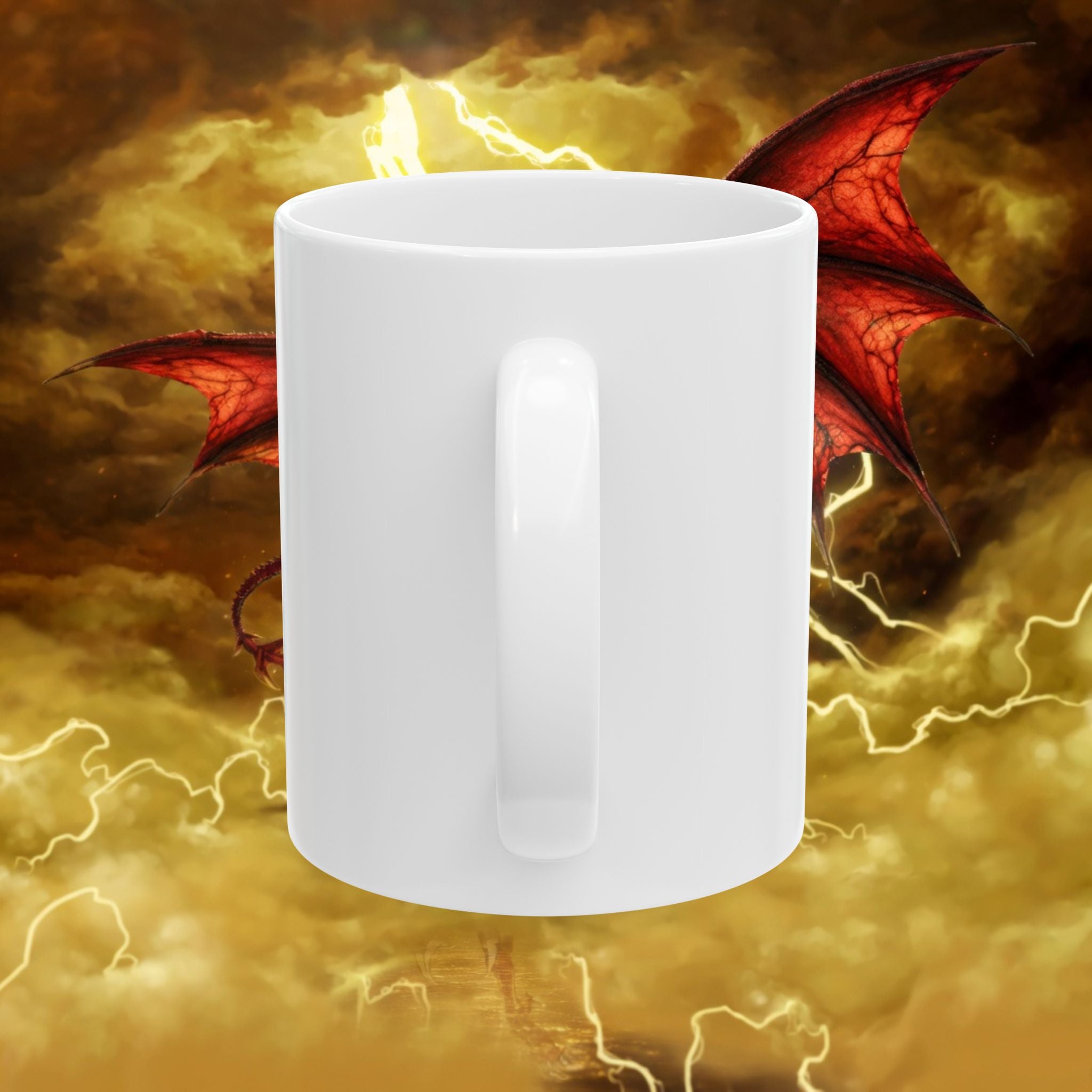 God of the Heavens Dragon Mug — Fantasy Lightning Ceramic Coffee Cup (11oz/15oz) - slifer the sky dragon