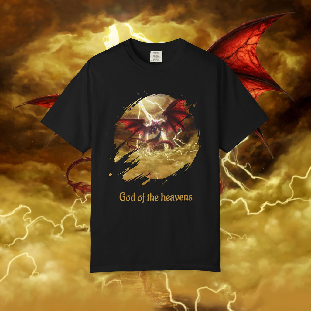 God of the Heavens T-Shirt — Mythic Storm Graphic Tee - slifer the sky dragon