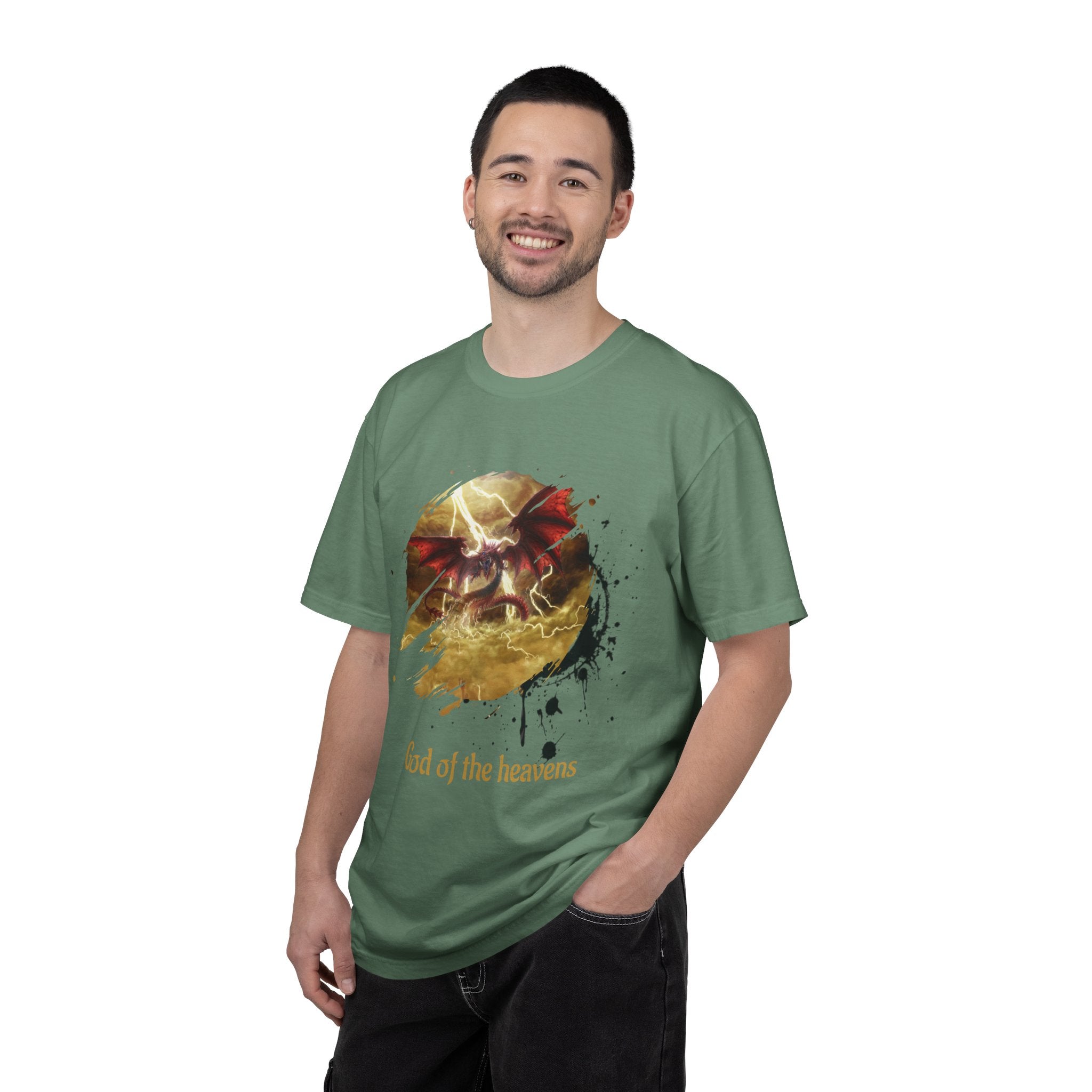 God of the Heavens T-Shirt — Mythic Storm Graphic Tee - slifer the sky dragon