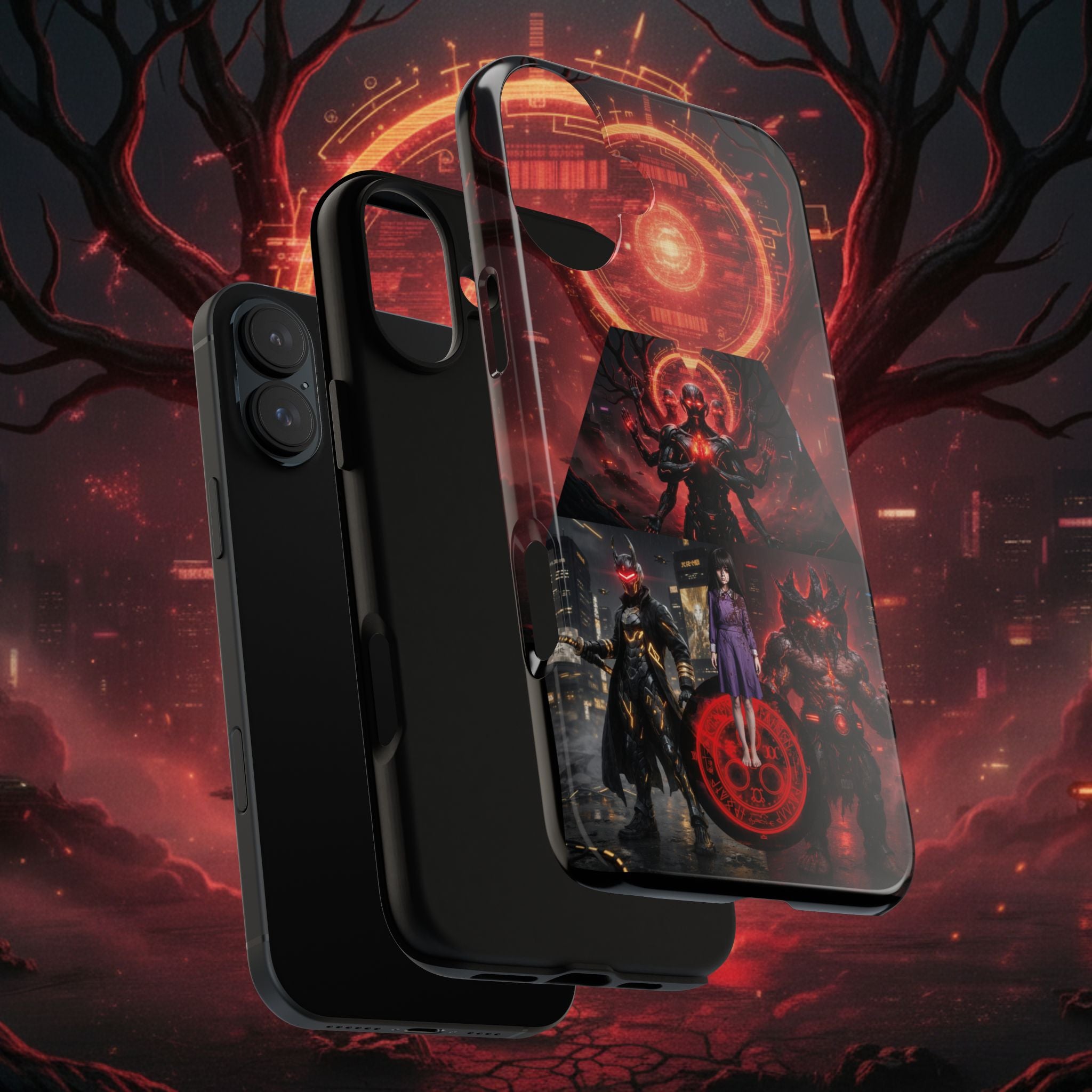 Demonic Guardians Phone Case — Red Occult Sigil Urban Fantasy iPhone Cover