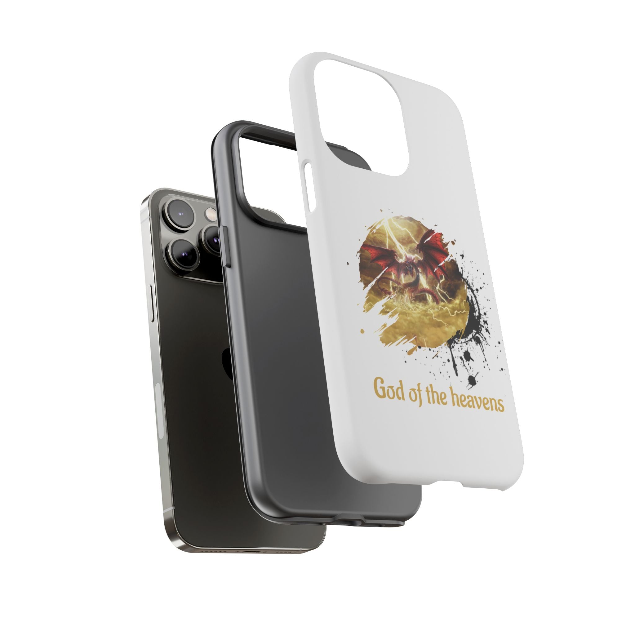 Gold Dragon Phone Case — Tough Protective Phone Case with Lightning Brush Art - slifer the sky dragon