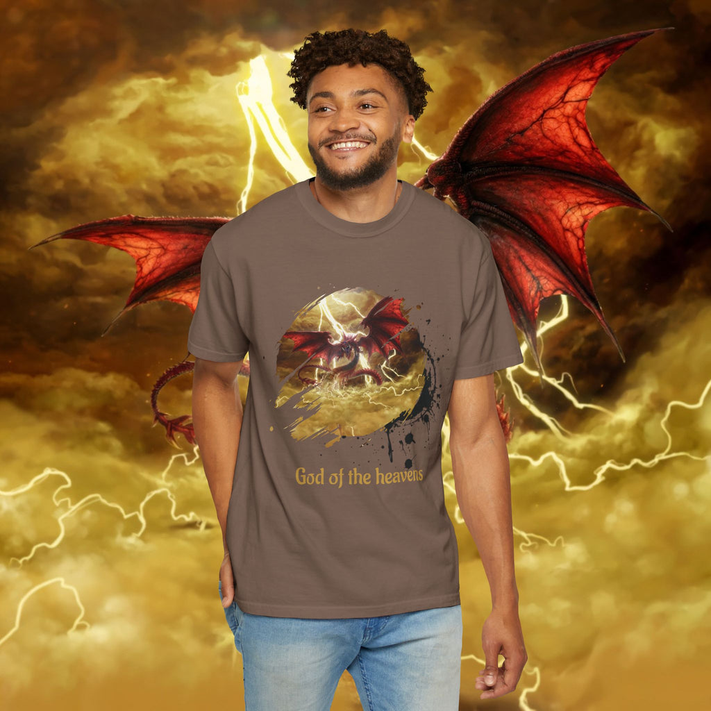 God of the Heavens T-Shirt — Mythic Storm Graphic Tee - slifer the sky dragon