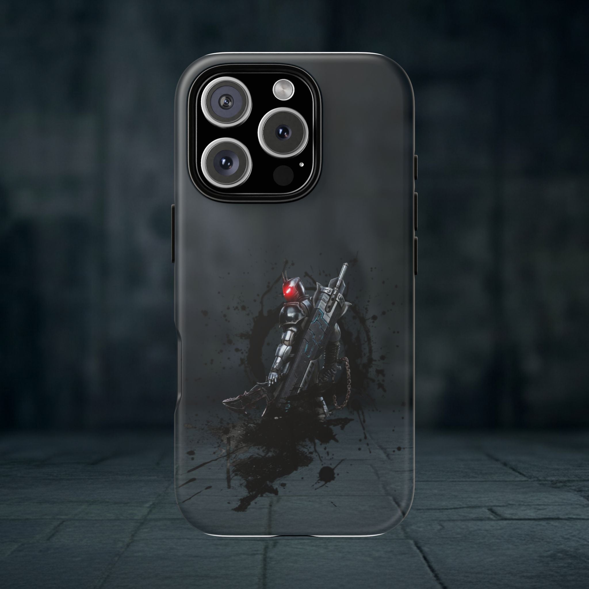 Tough Cases: Dark Cyber Soldier Phone Case — Rugged Sci‑Fi Armor Design