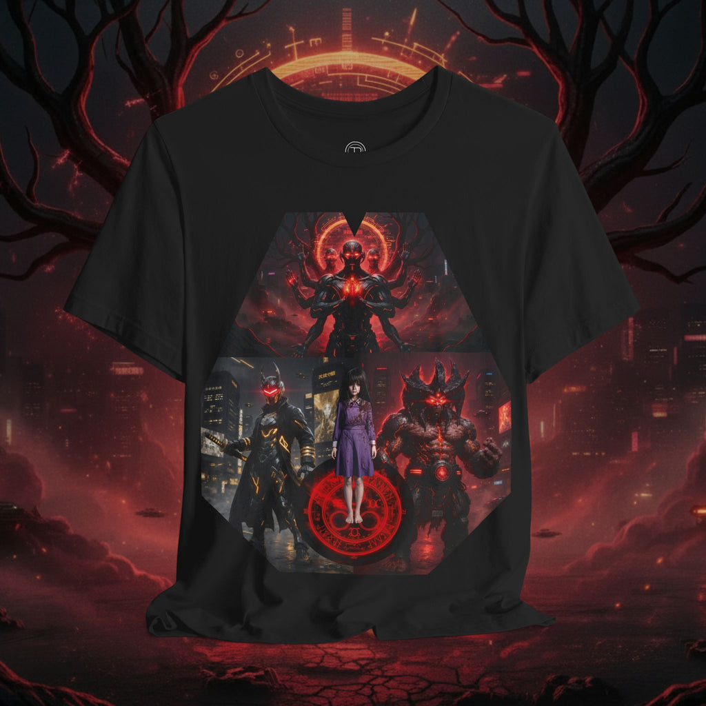 Superhero Squad Graphic Tee — Dark Red Mystic Design