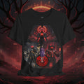 Superhero Squad Graphic Tee — Dark Red Mystic Design