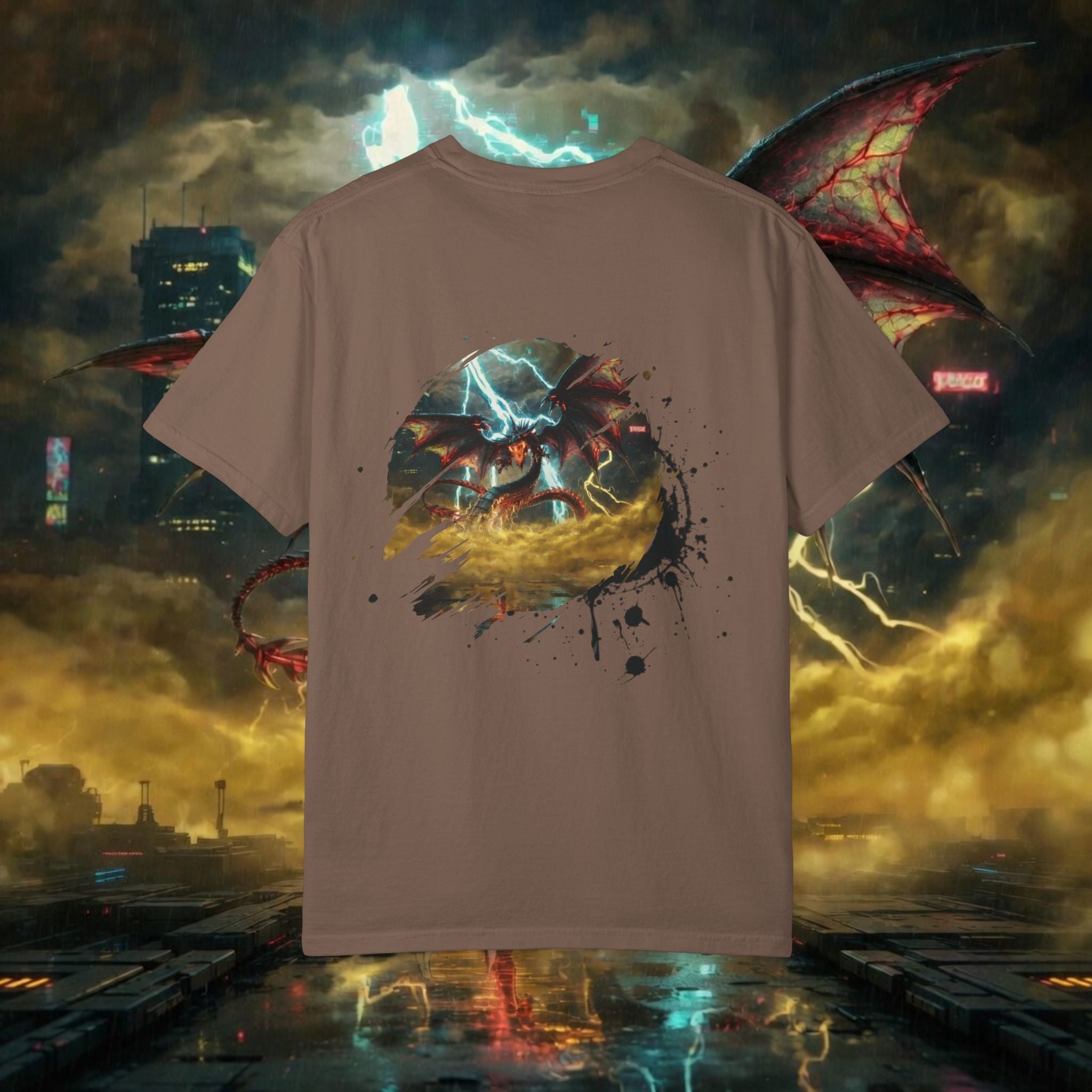 God of the Heavens T-Shirt — Mythic Storm Graphic Tee - slifer the sky dragon