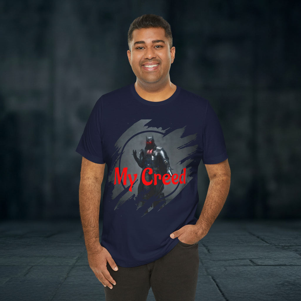 My Creed Graphic Tee — Dark Knight Sci‑Fi Illustration T‑Shirt