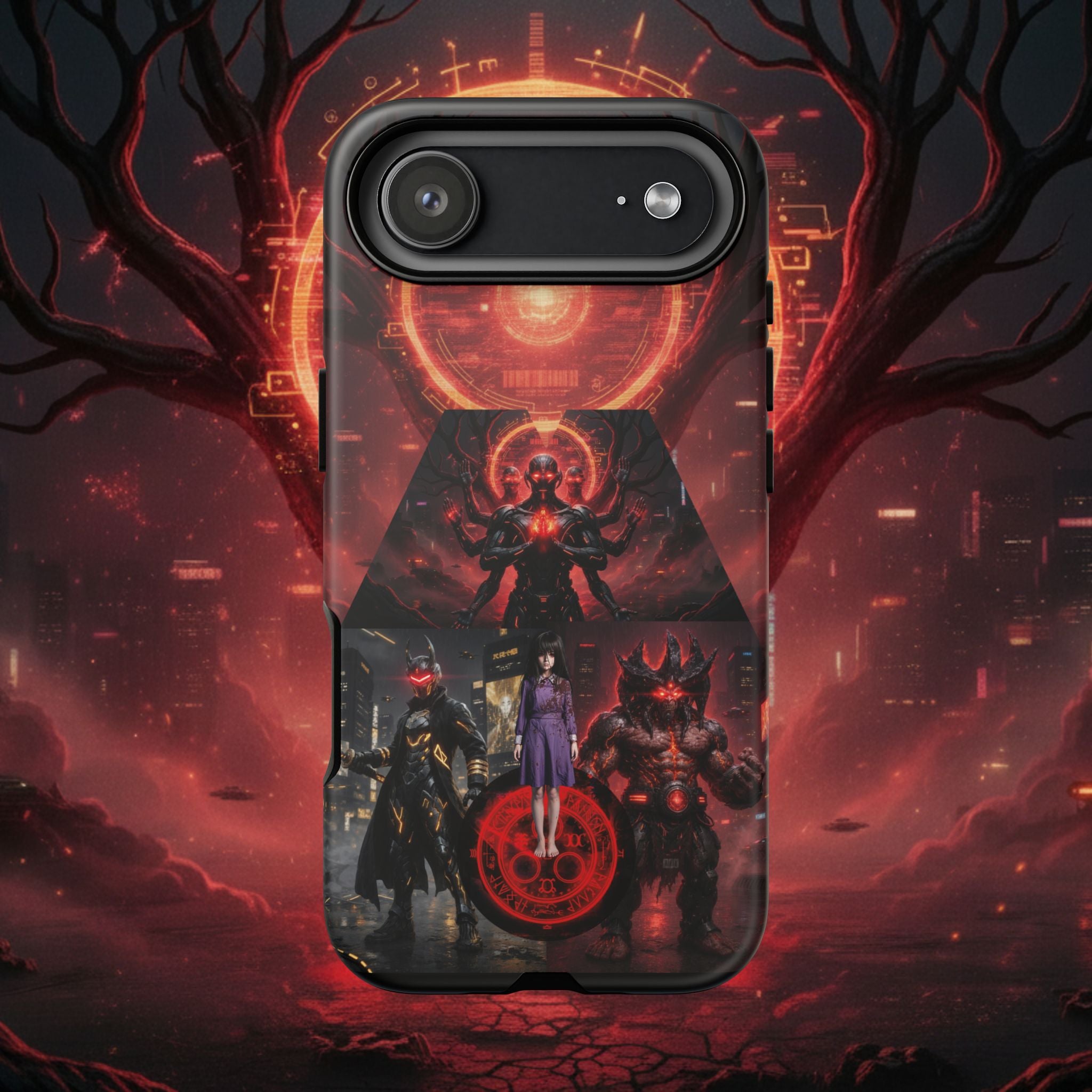Demonic Guardians Phone Case — Red Occult Sigil Urban Fantasy iPhone Cover