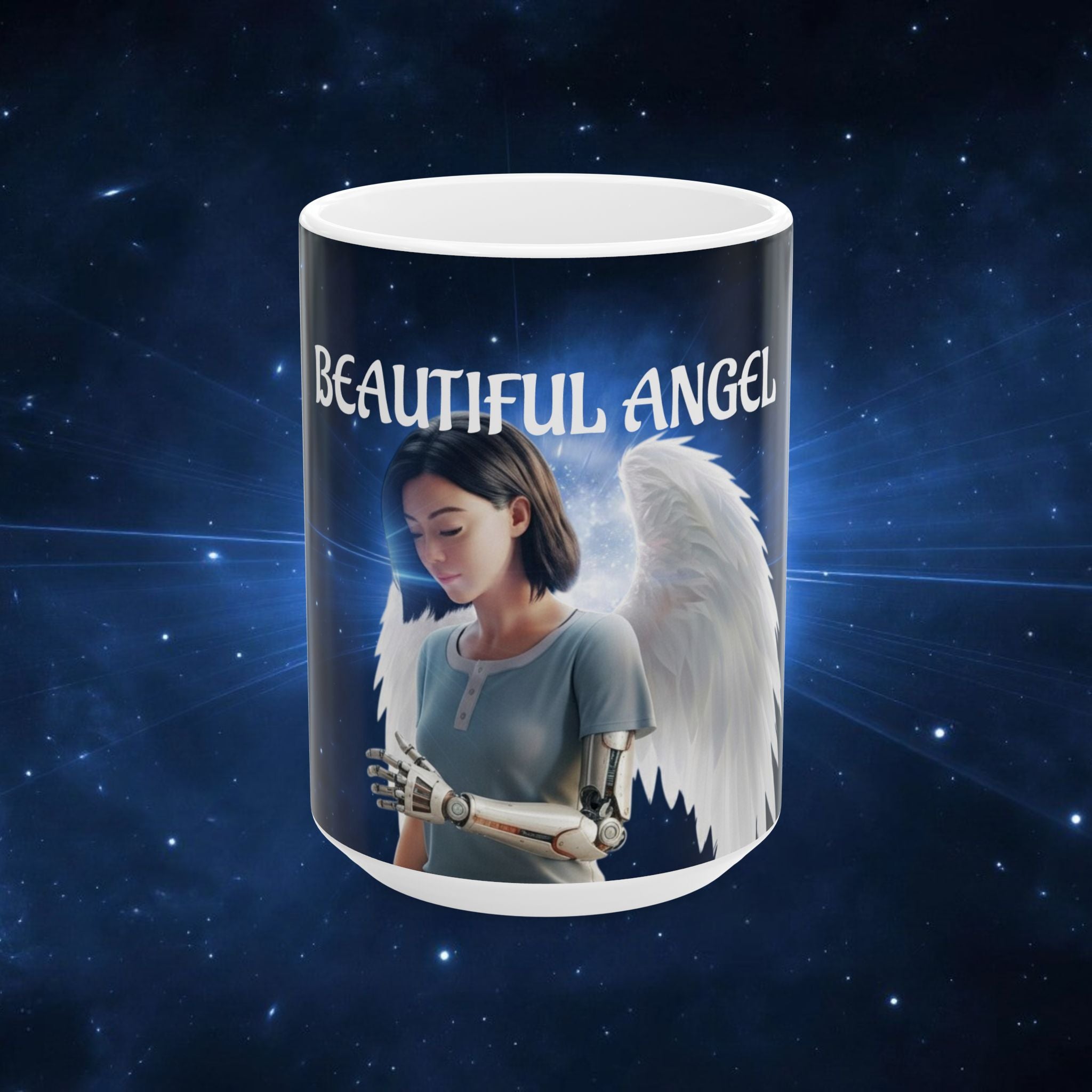 Beautiful Angel Ceramic Mug — Angelic Robotic Guardian Coffee Cup (11oz/15oz) - ALITA BATTLE ANGEL