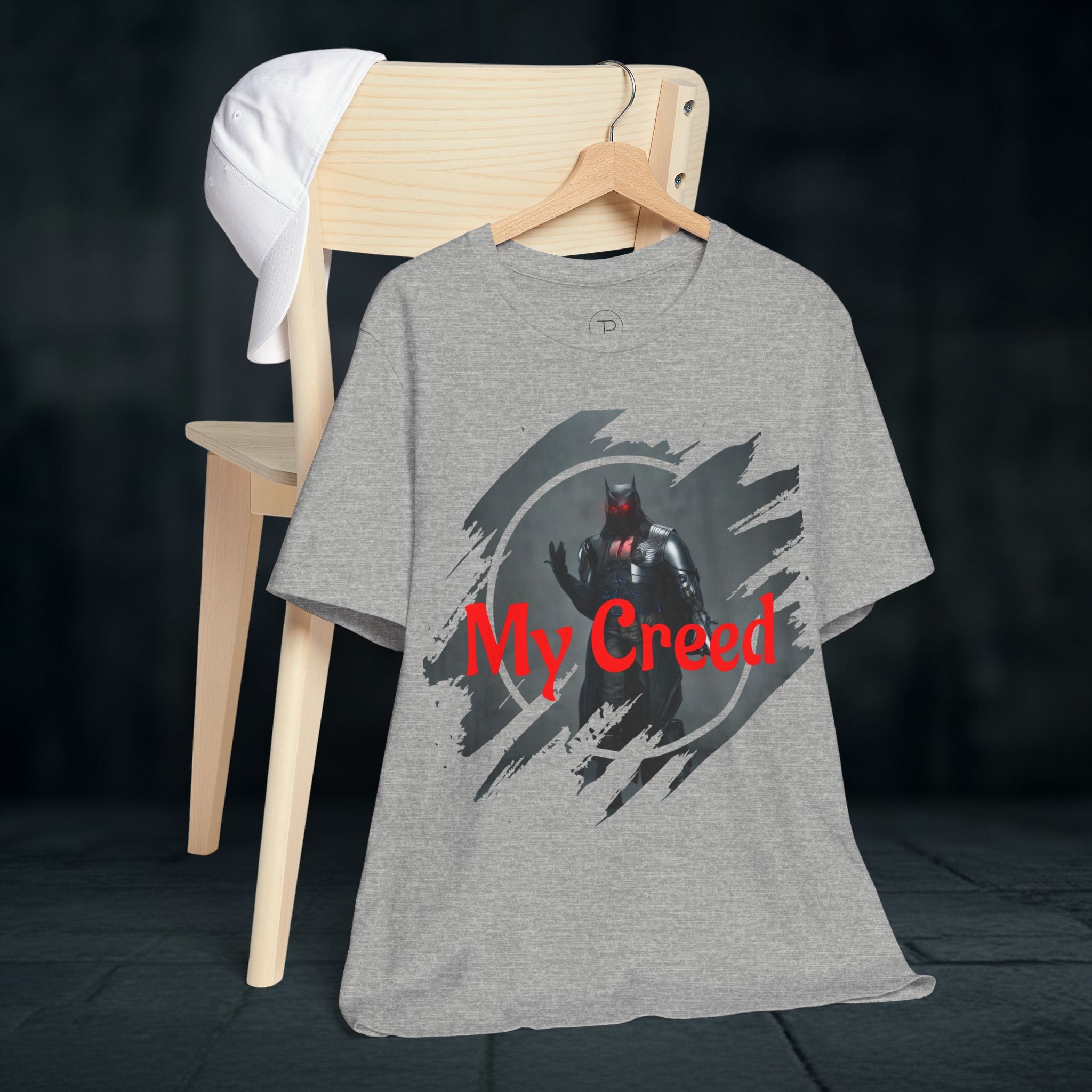 My Creed Graphic Tee — Dark Knight Sci‑Fi Illustration T‑Shirt