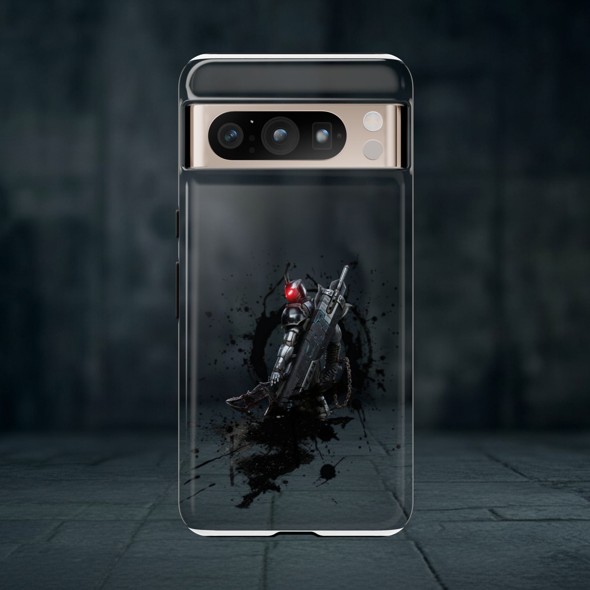 Tough Cases: Dark Cyber Soldier Phone Case — Rugged Sci‑Fi Armor Design