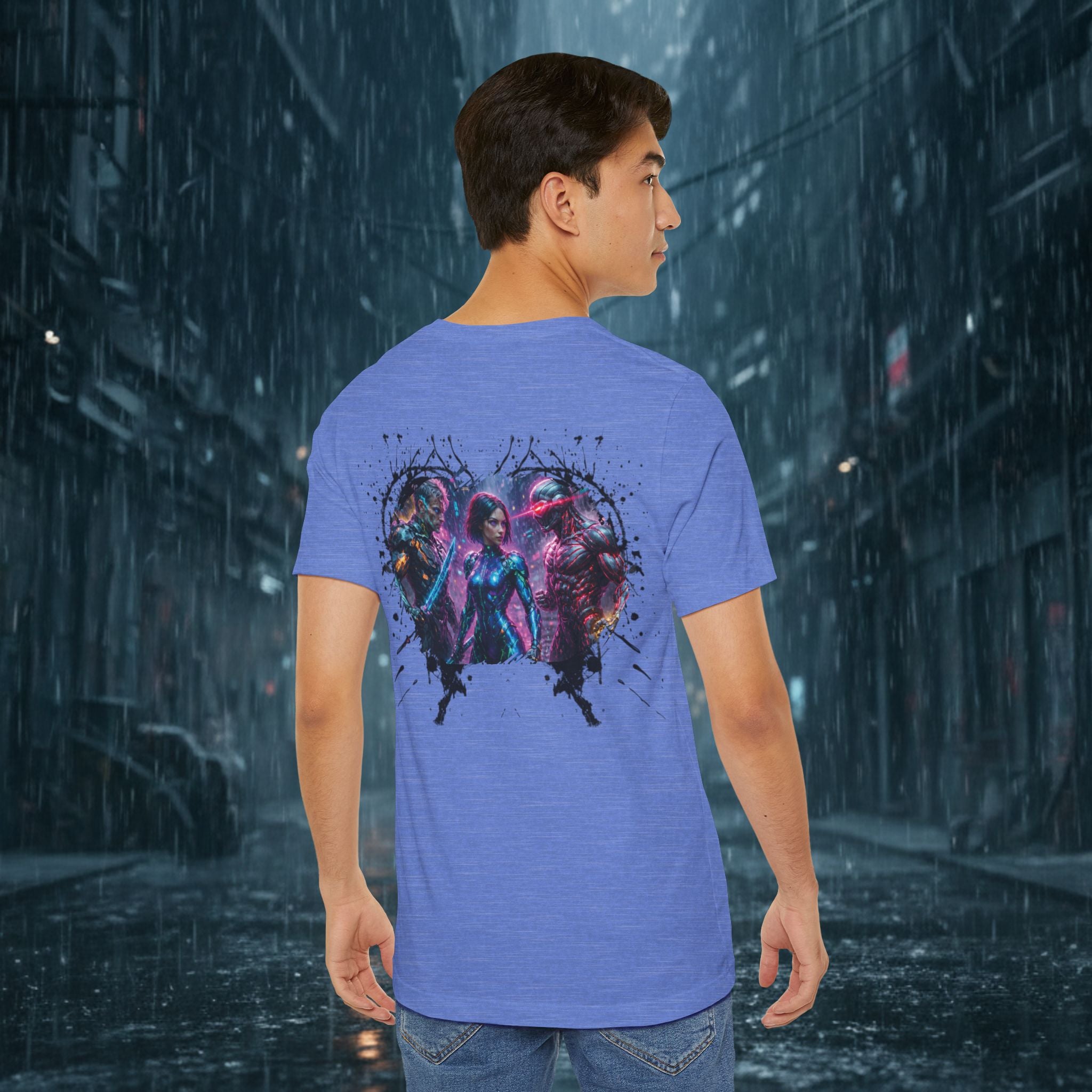T-Shirt — "Big Family Reunion" Sci‑Fi Character Heart Graphic Tee - Battle Suits