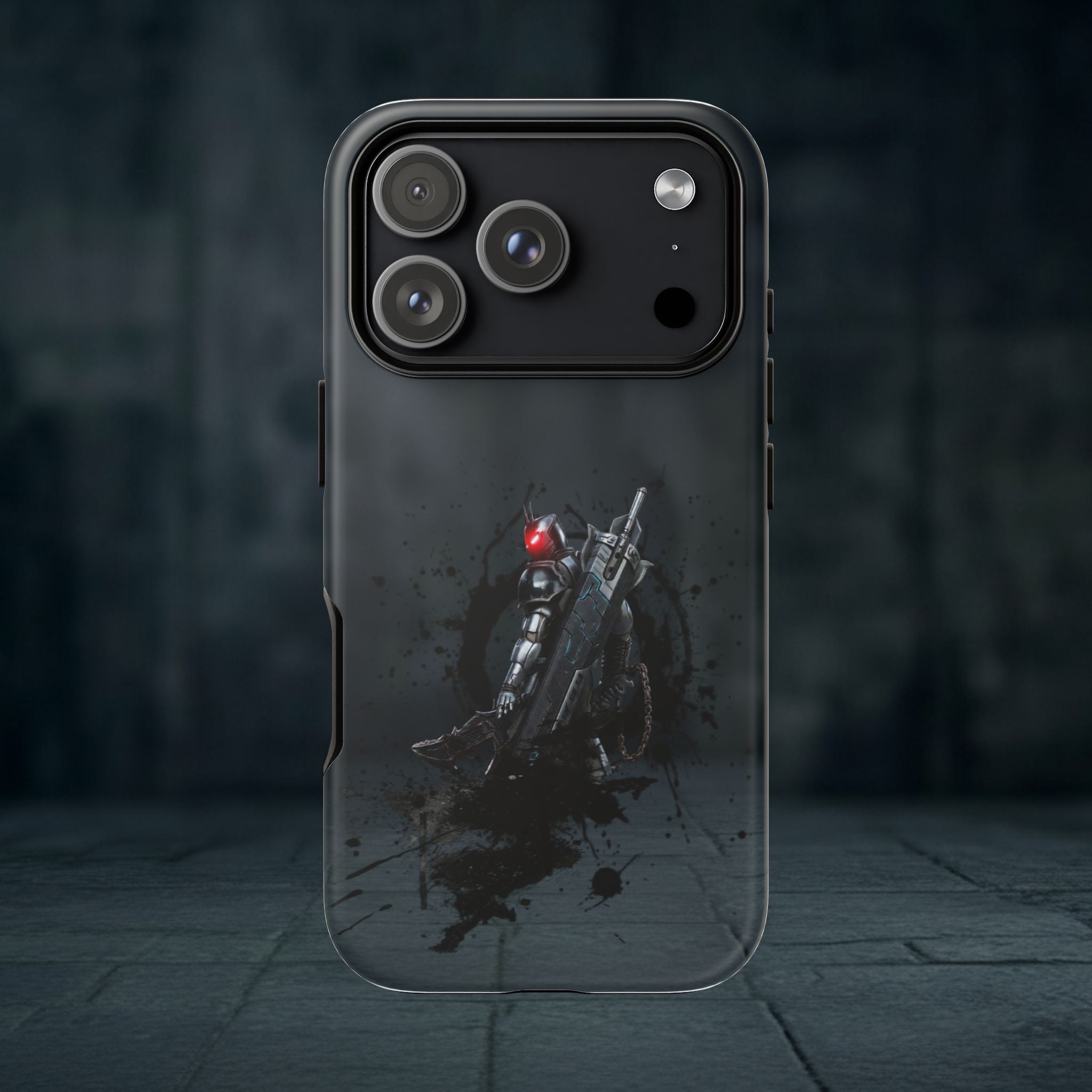 Tough Cases: Dark Cyber Soldier Phone Case — Rugged Sci‑Fi Armor Design