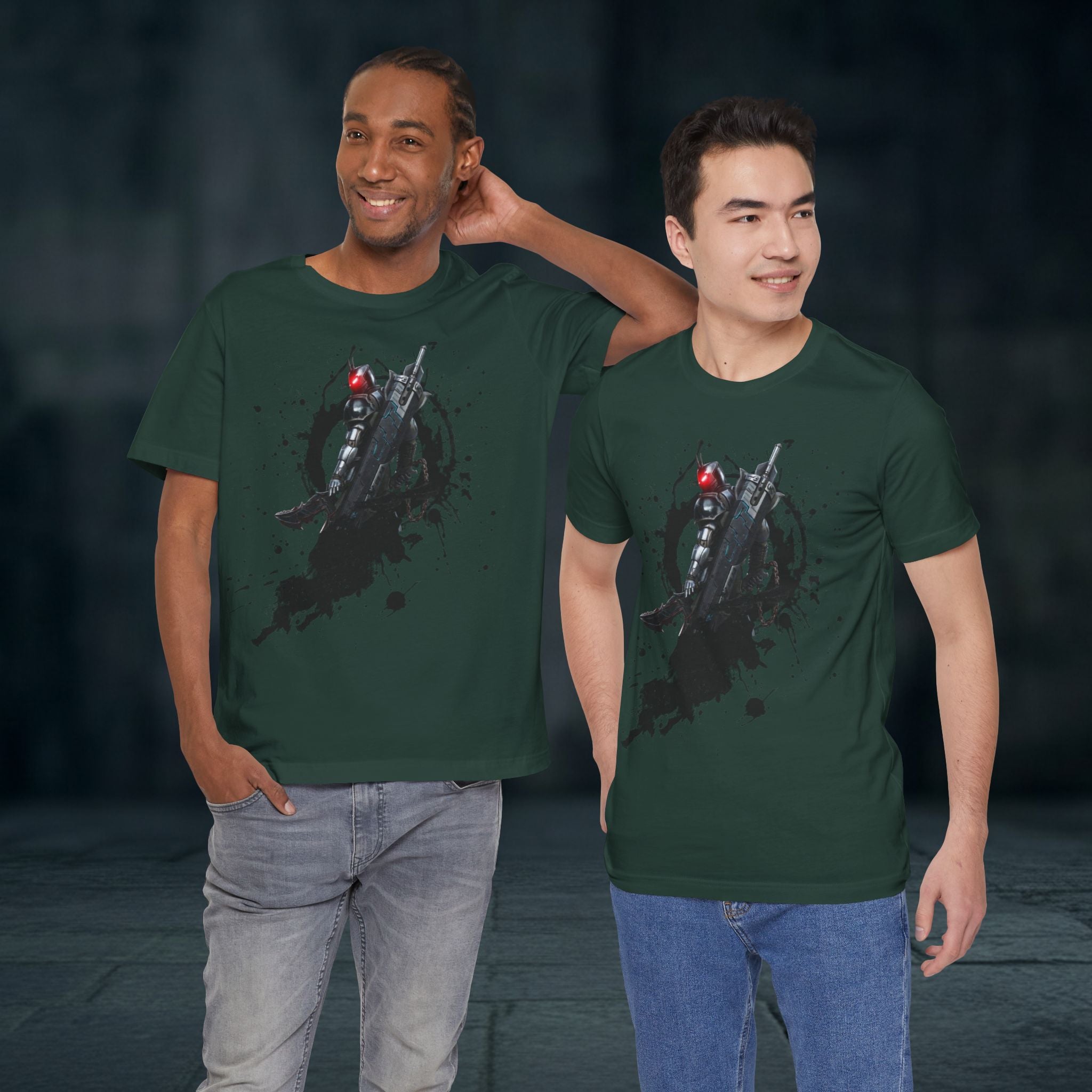 Splatter Noir Rifle Tee — Graphic Military Weapon Shirt