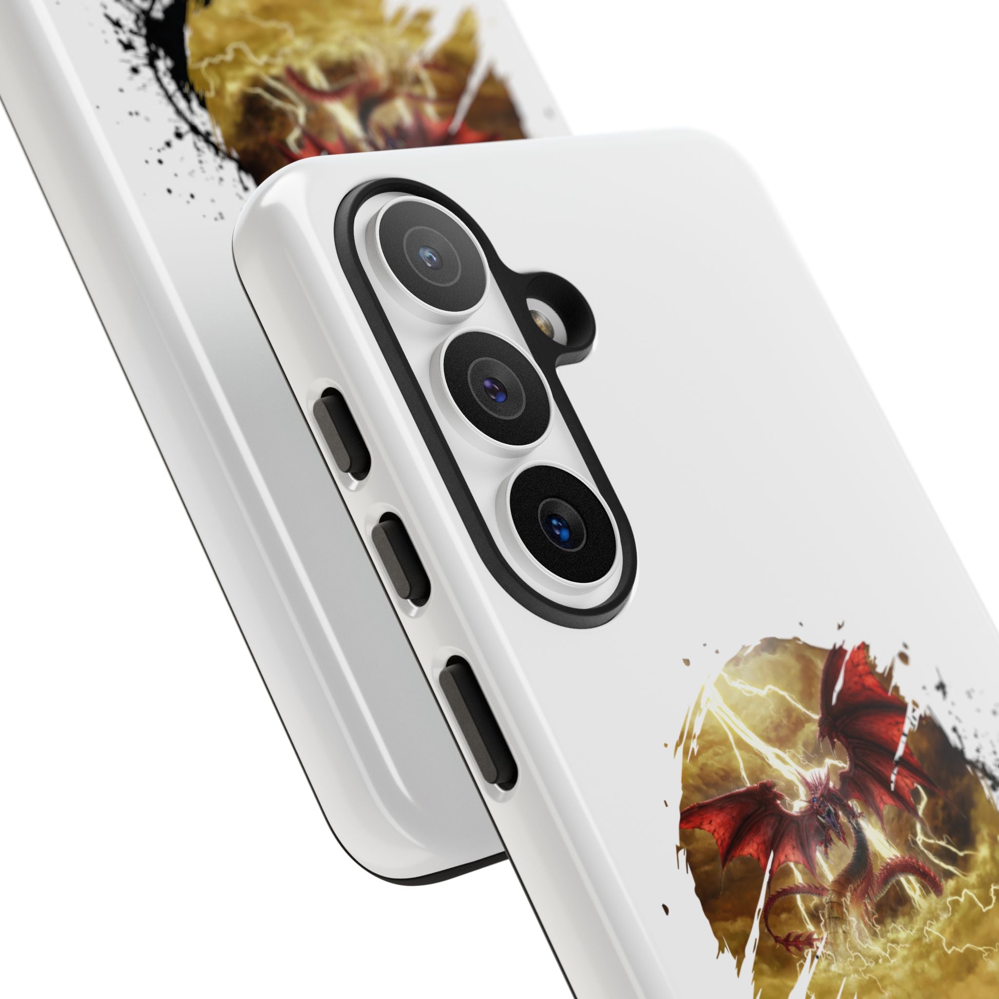 Gold Dragon Phone Case — Tough Protective Phone Case with Lightning Brush Art - slifer the sky dragon