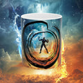 Space Warrior Ceramic Mug – Cosmic Battle Silhouette Coffee Cup (11oz, 15oz) - Ultron