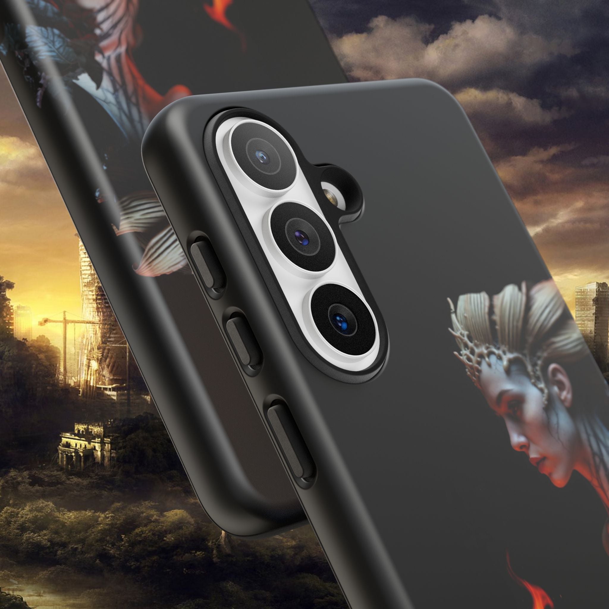 Fire Queen Phone Case — Dark Fantasy iPhone Armor - Alexia Ashford Side Face