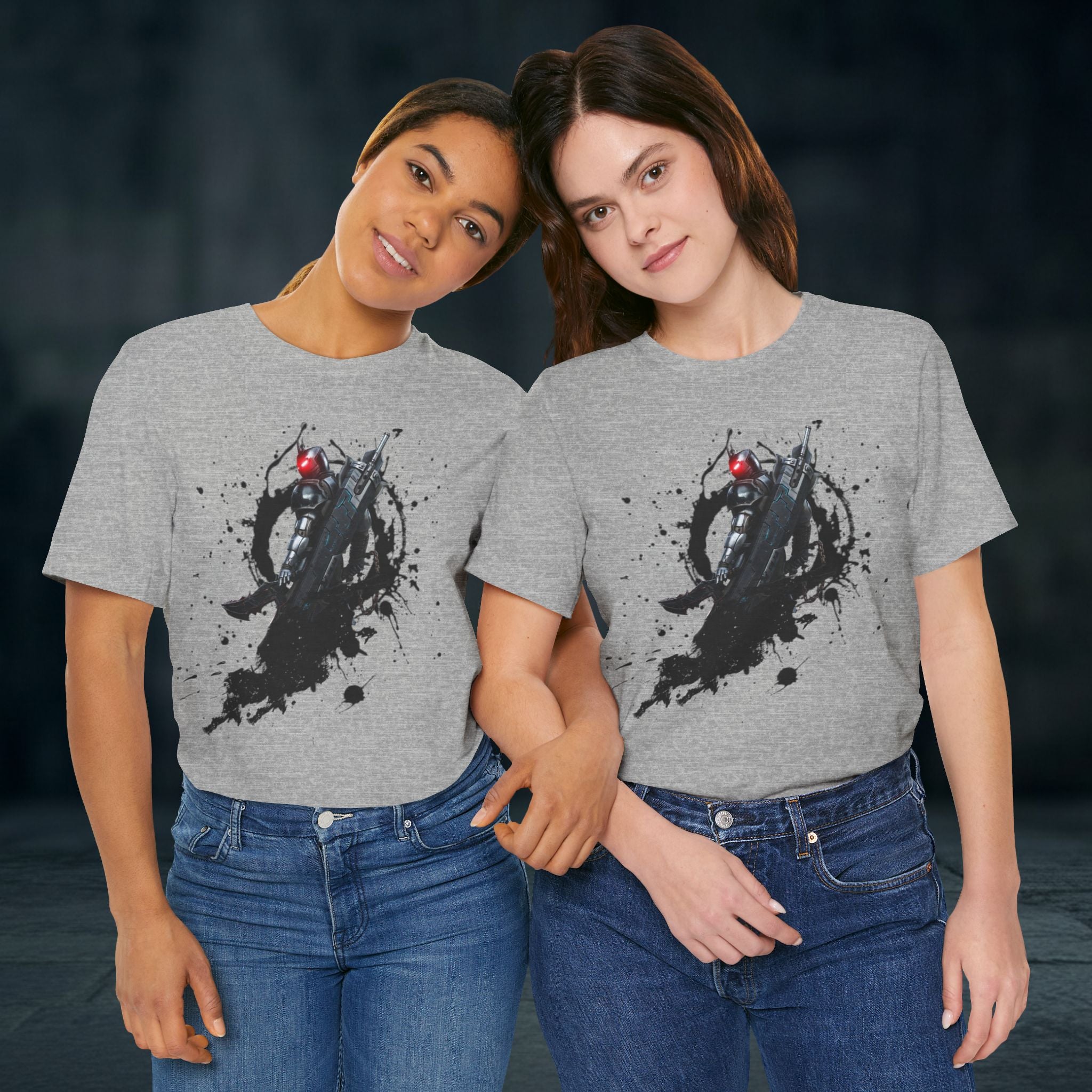 Splatter Noir Rifle Tee — Graphic Military Weapon Shirt