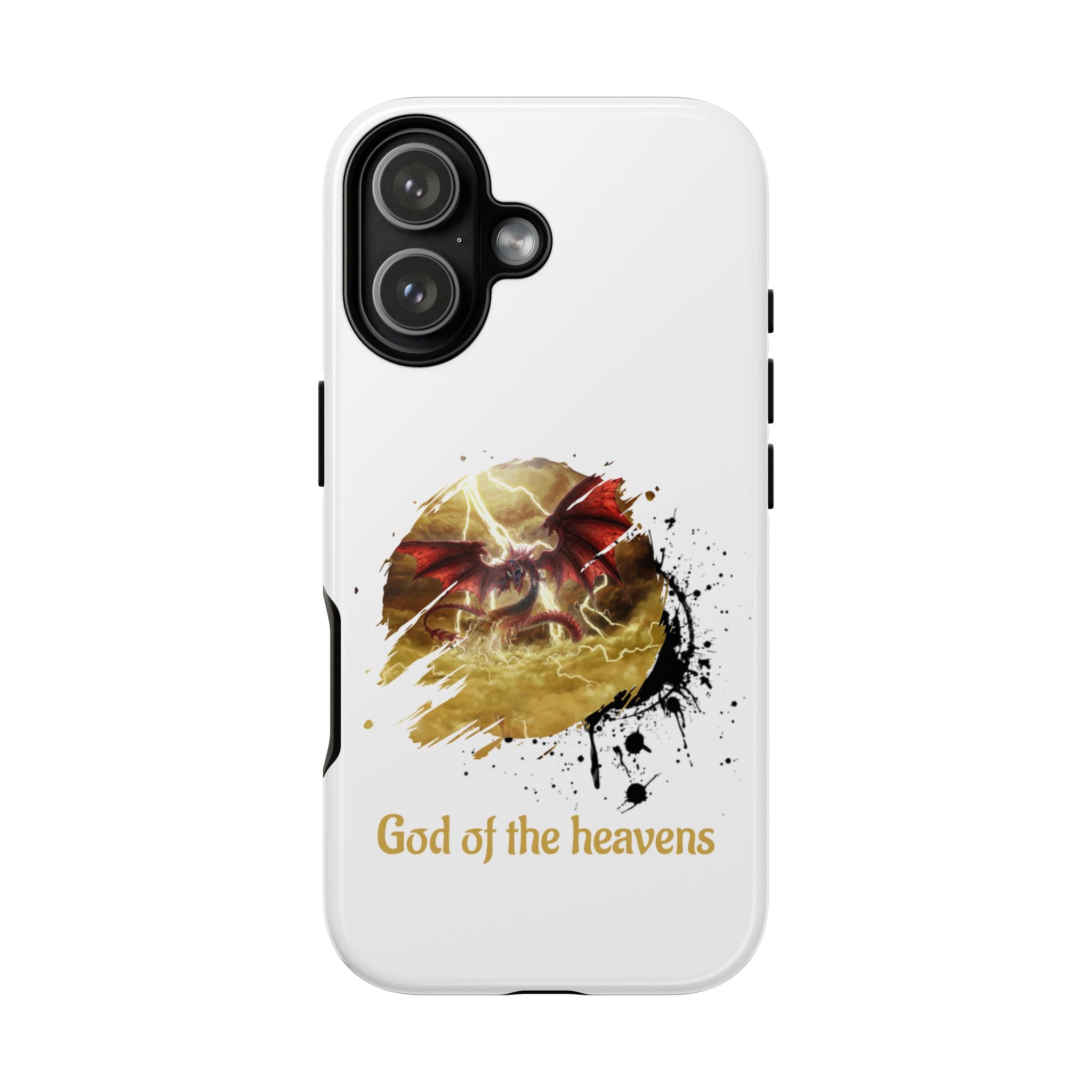 Gold Dragon Phone Case — Tough Protective Phone Case with Lightning Brush Art - slifer the sky dragon