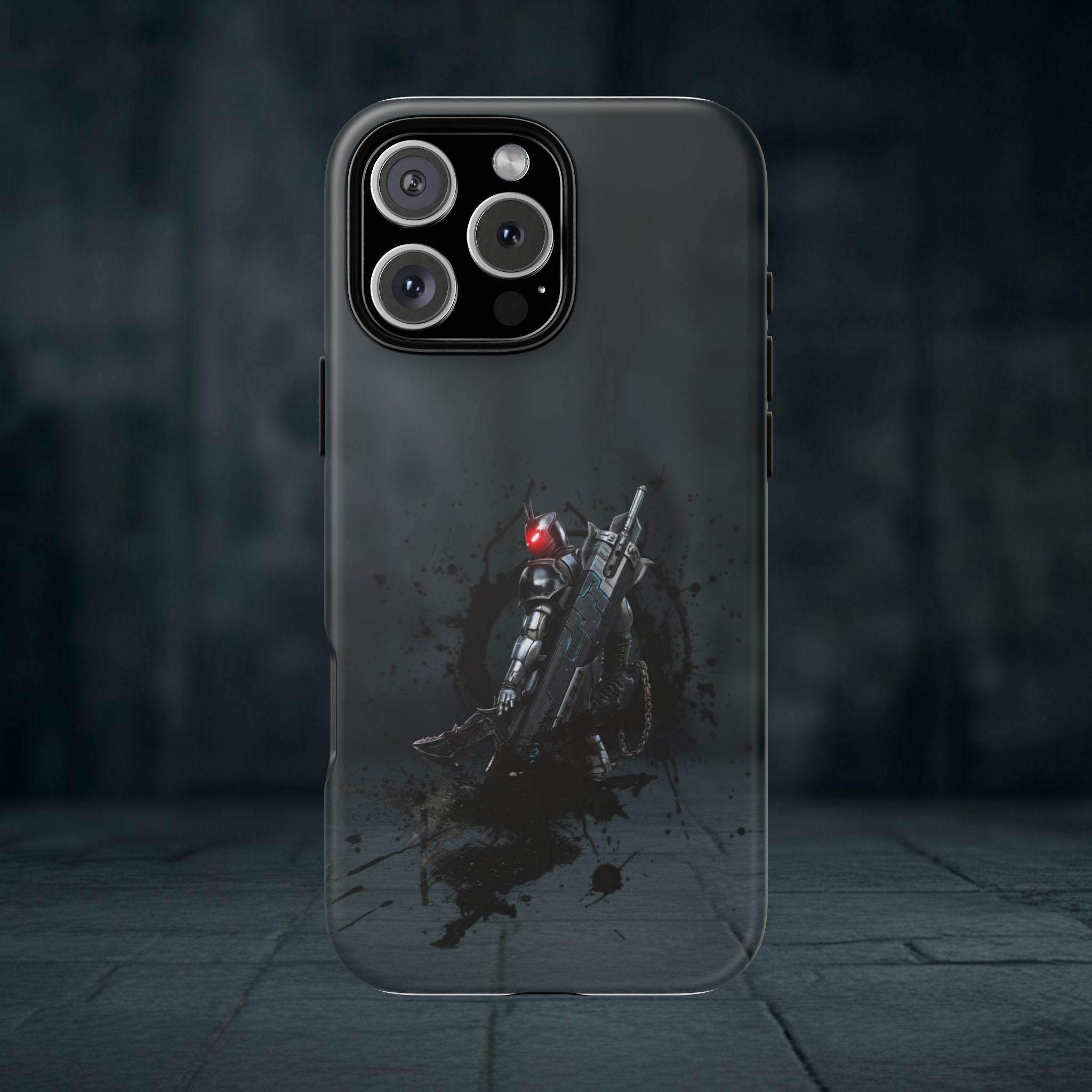 Tough Cases: Dark Cyber Soldier Phone Case — Rugged Sci‑Fi Armor Design