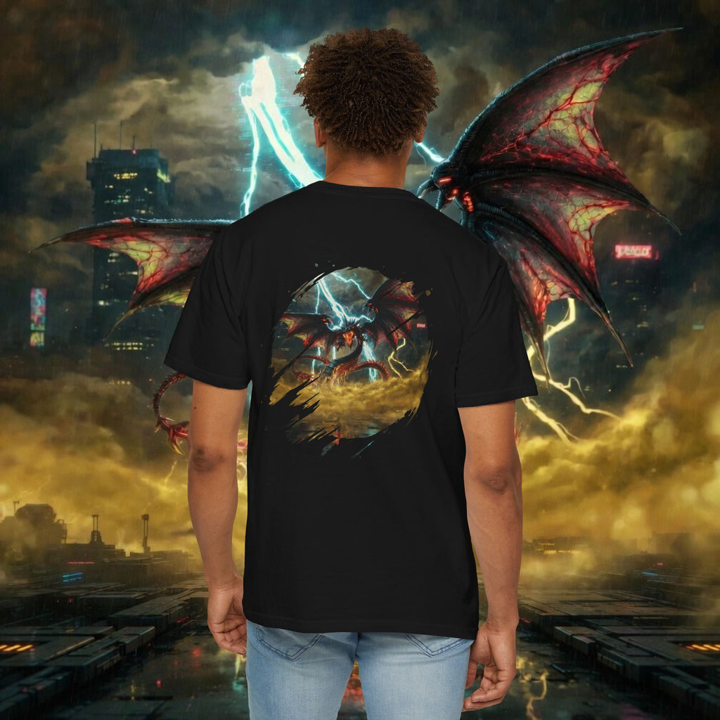 God of the Heavens T-Shirt — Mythic Storm Graphic Tee - slifer the sky dragon