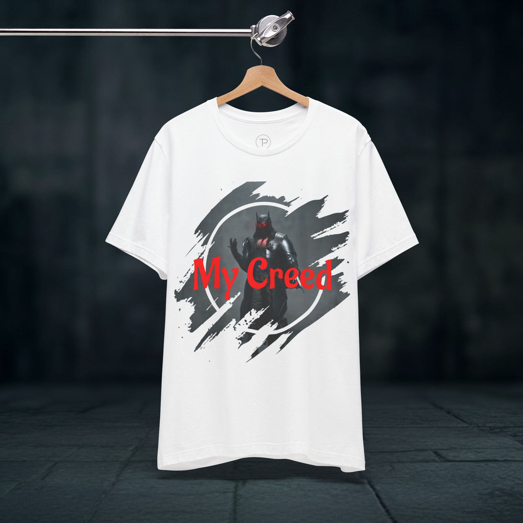 My Creed Graphic Tee — Dark Knight Sci‑Fi Illustration T‑Shirt