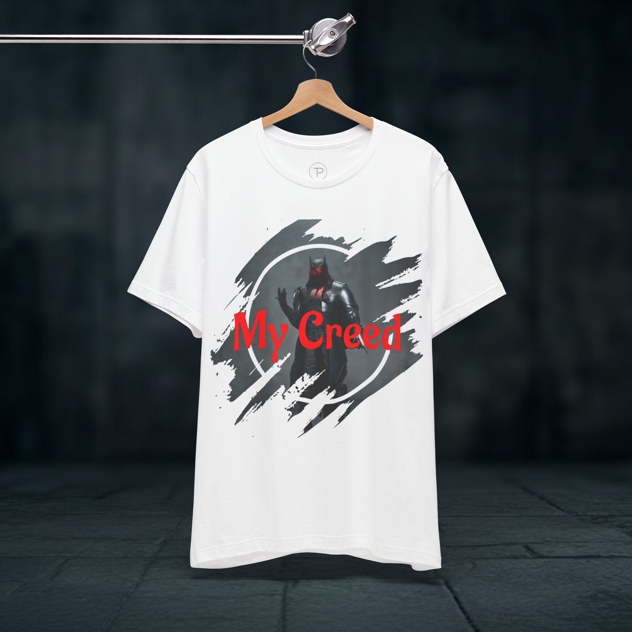 My Creed Graphic Tee — Dark Knight Sci‑Fi Illustration T‑Shirt