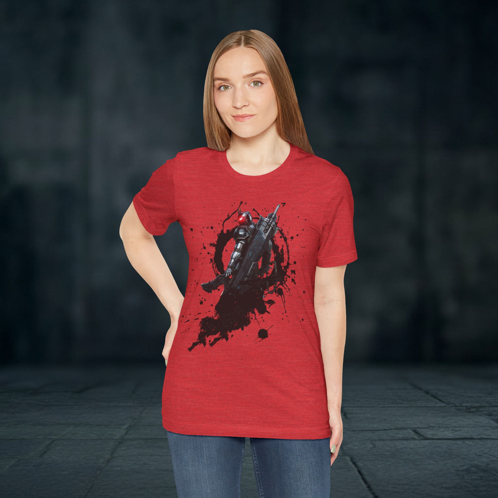 Splatter Noir Rifle Tee — Graphic Military Weapon Shirt
