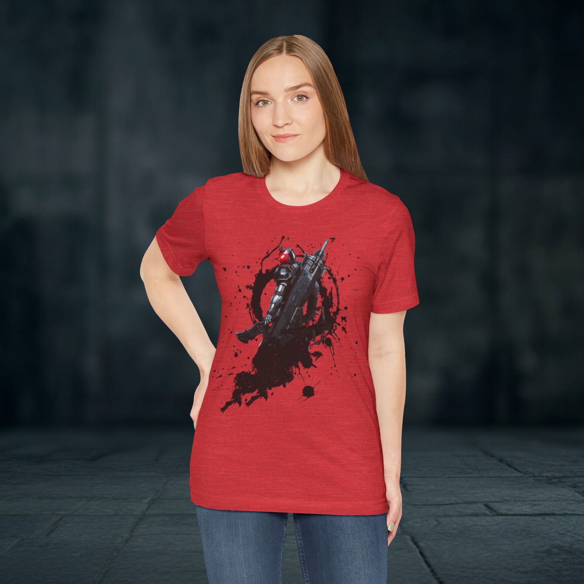 Splatter Noir Rifle Tee — Graphic Military Weapon Shirt