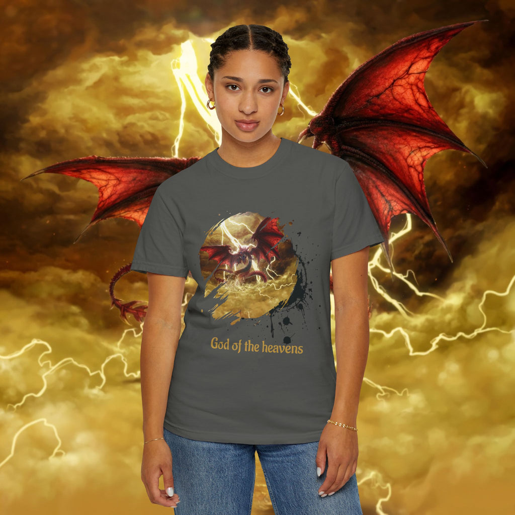 God of the Heavens T-Shirt — Mythic Storm Graphic Tee - slifer the sky dragon